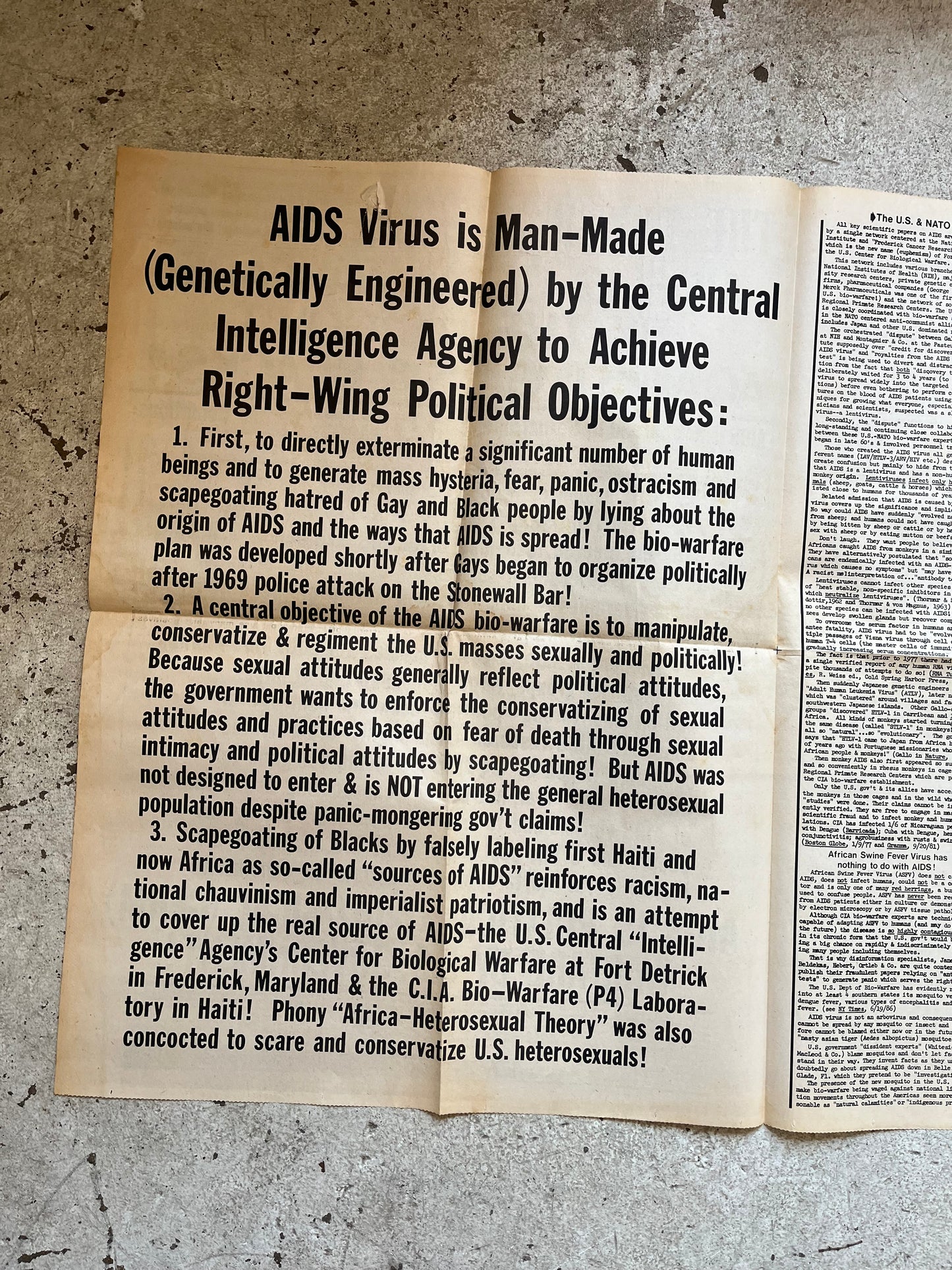 Anti-Government AIDS Paranoia Newspaper, 1986