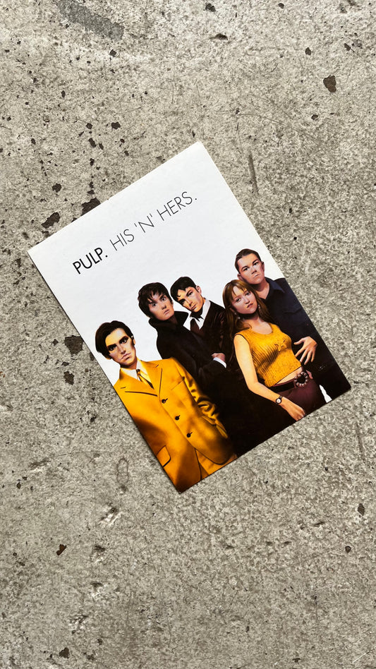Pulp His 'N' Hers Announcement Postcard, 1994