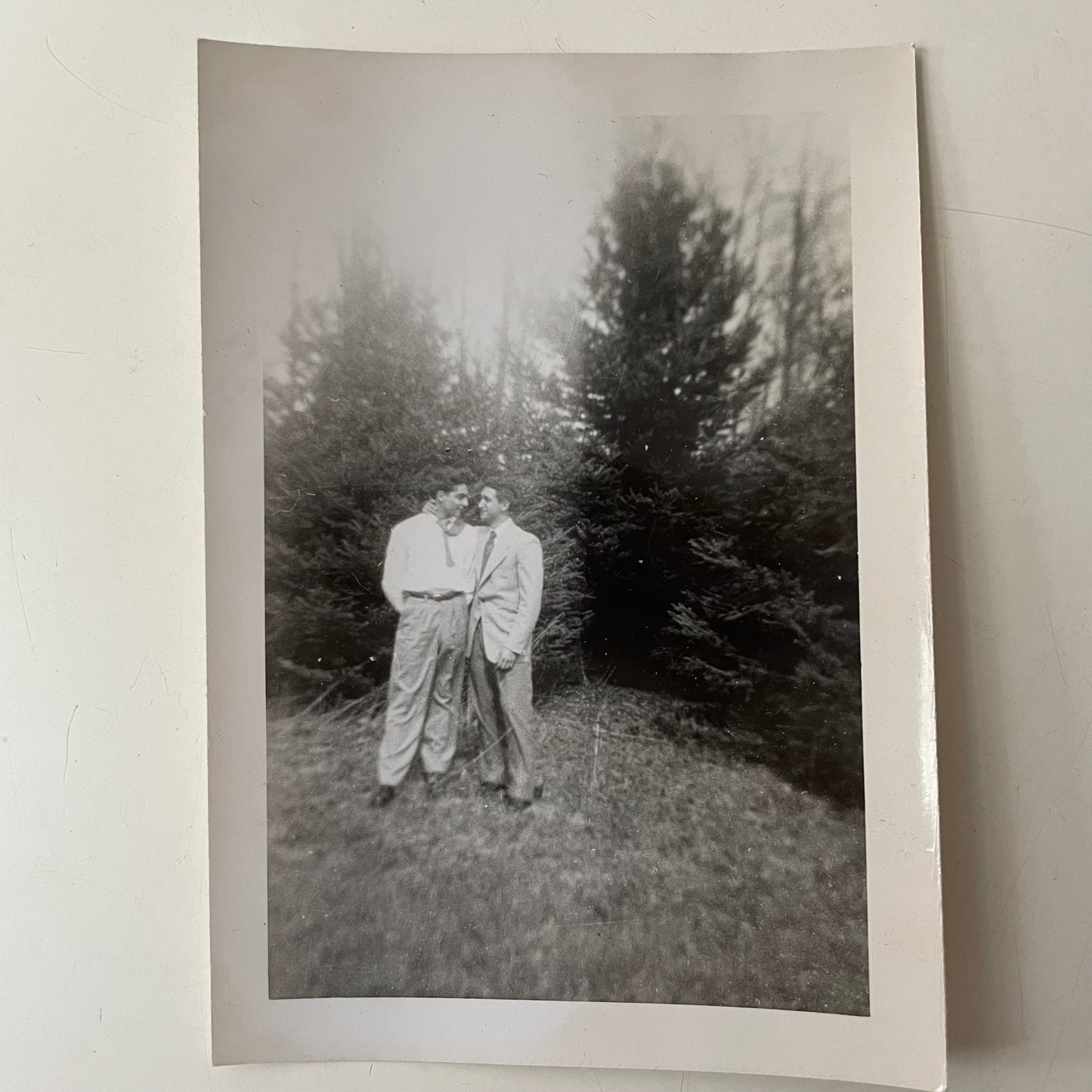 Young Men Sharing Romantic Moment, Snapshot, 1930s