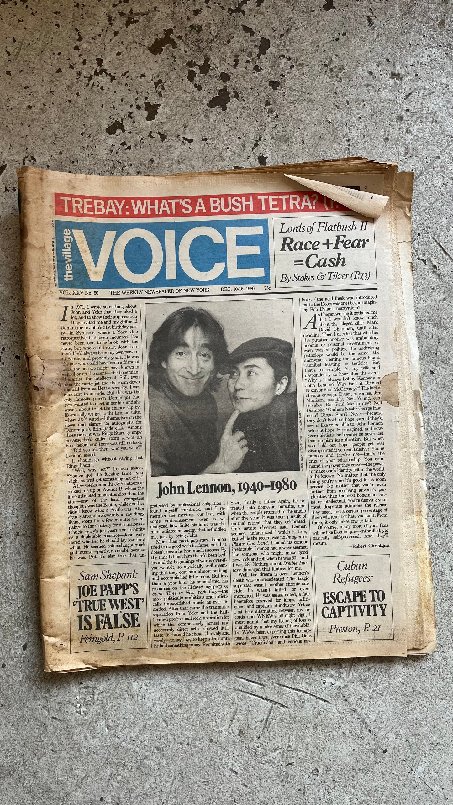 Village Voice, John Lennon Death, 1980