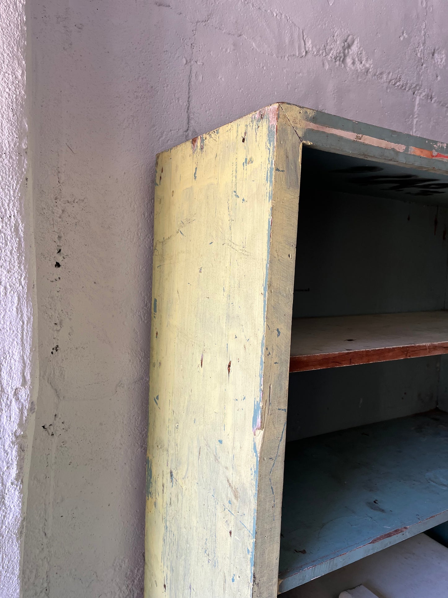 Two Tone Green Plywood Shelf, 1960s
