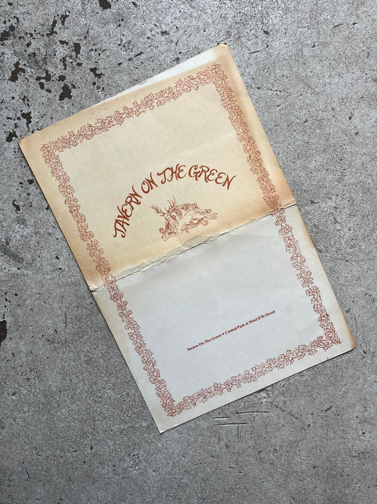 Tavern on the Green Brunch Menu, 1970s