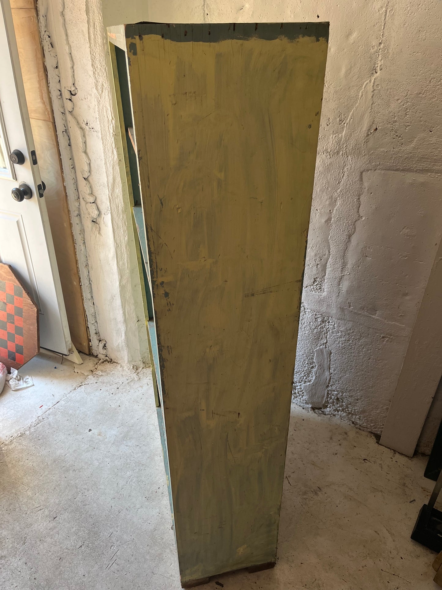 Two Tone Green Plywood Shelf, 1960s