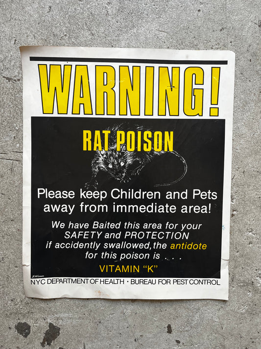 NYC Rat Poison Poster, 1980s