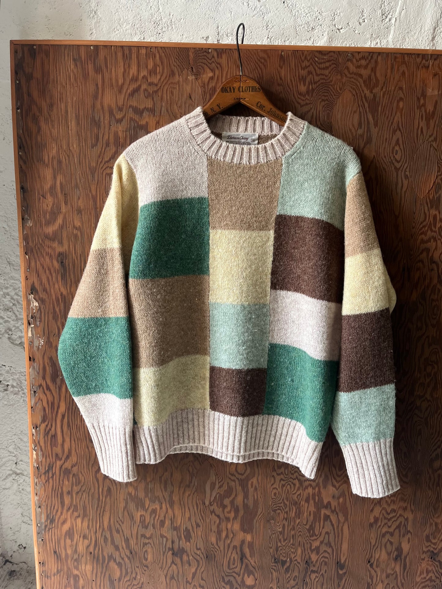 Colorblock Shetland, Size M, 1990s