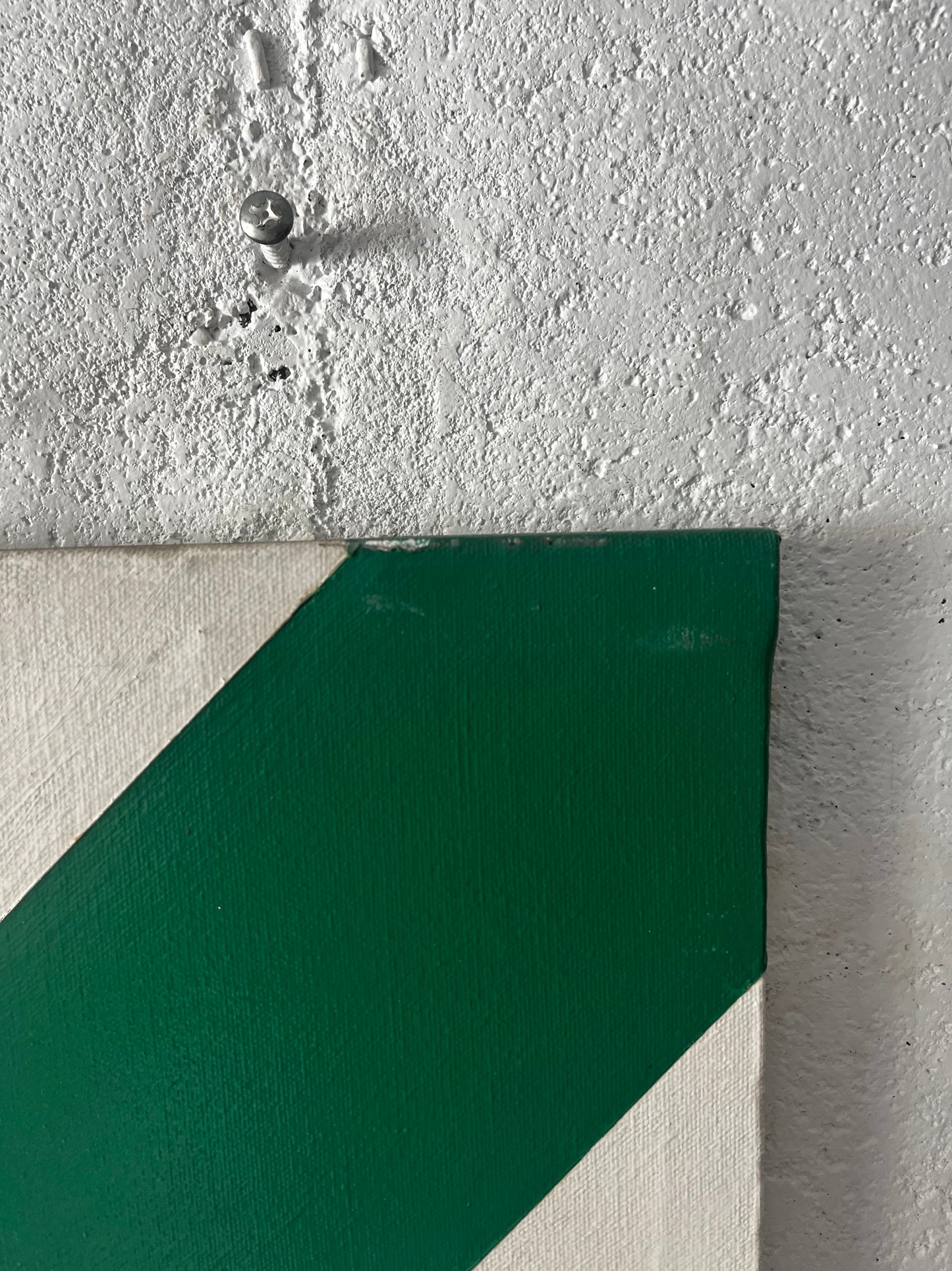 Green and White Hard Edge Painting, 1976