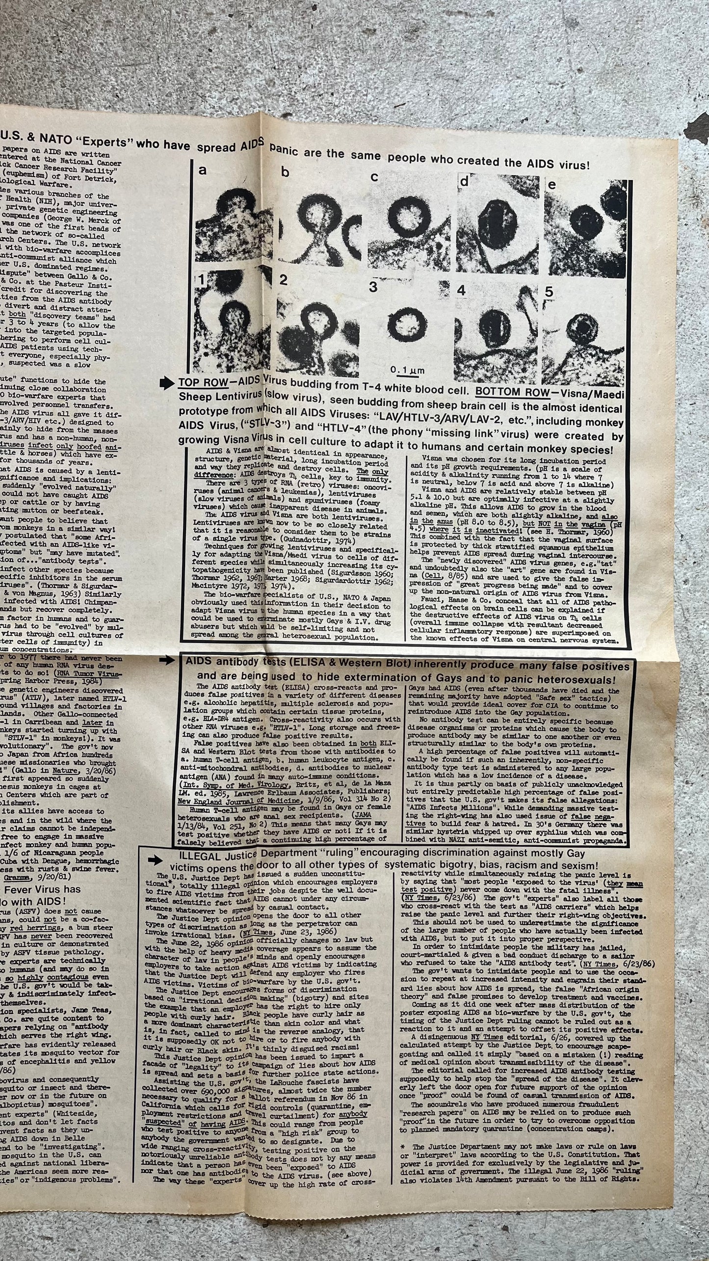 Anti-Government AIDS Paranoia Newspaper, 1986