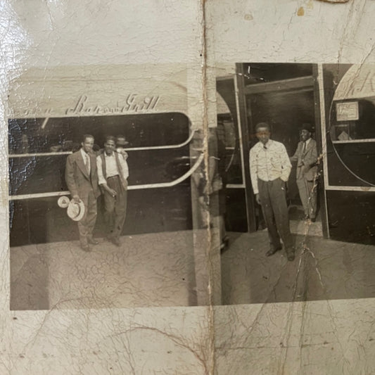 Men Outside Art Deco Bar, Snapshot, 1920s