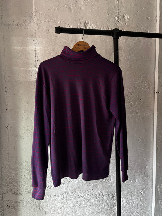 LL Bean Stripe Rollneck, Sz M, 1980s