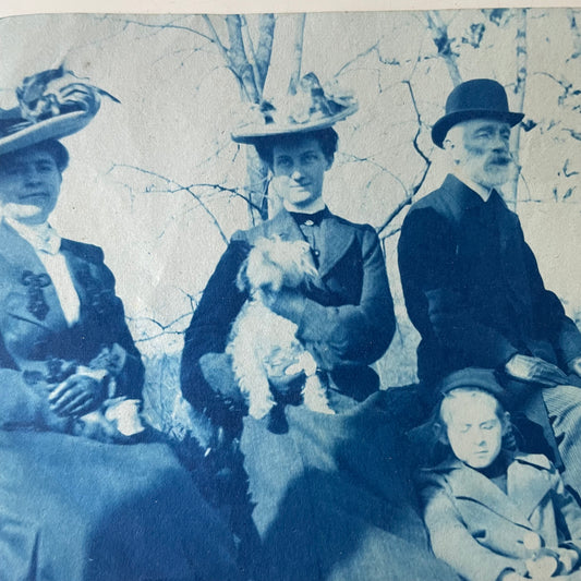 Family With Dog, Cyanotype, 1880s