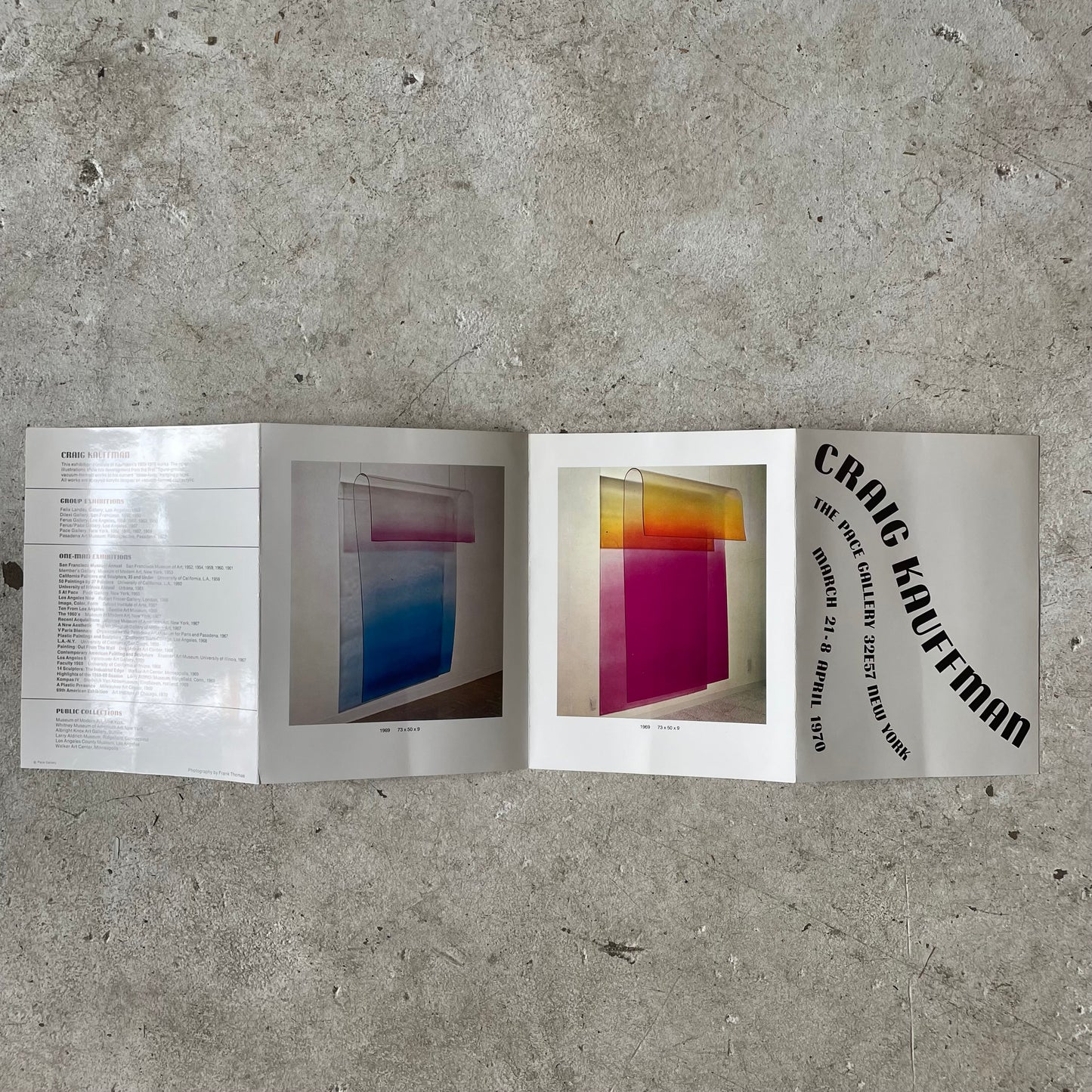 Craig Kauffman at Pace Gallery Invite, 1970