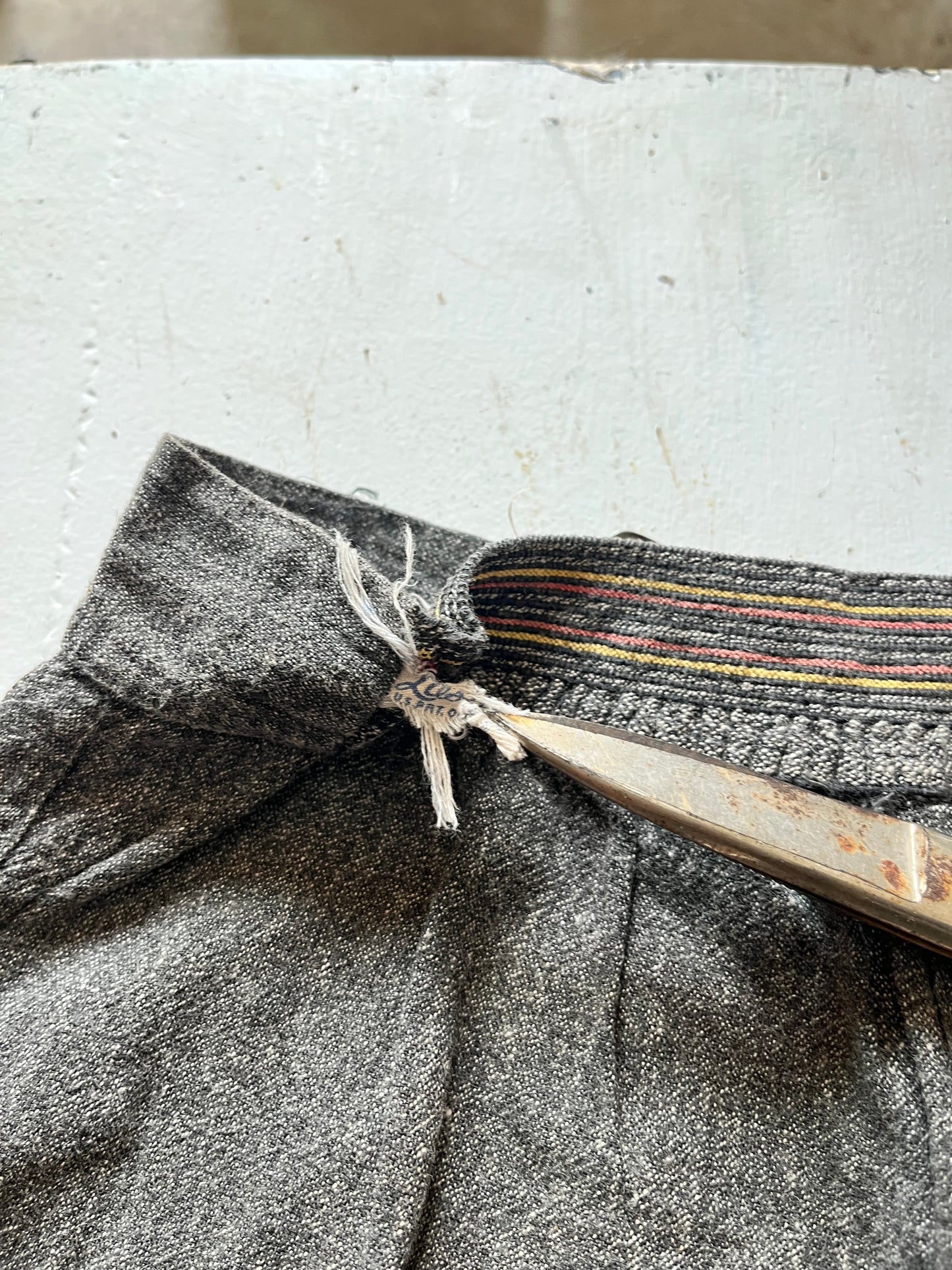 Salt and Pepper Gym Shorts, 23" W , 1930s