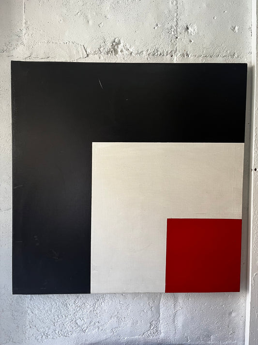 Black White Red Hard Edge Painting, 1976 (NYC Only)