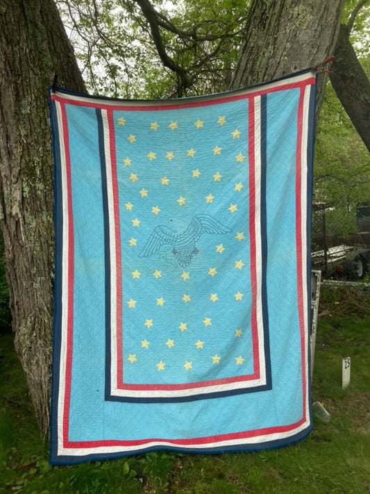 Stars and Stripes Appliqué Quilt, 1950/60