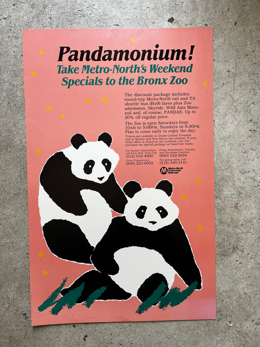 Bronx Zoo Panda Poster, 1987