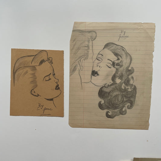 Naive Drawings of Women, June, 1940s