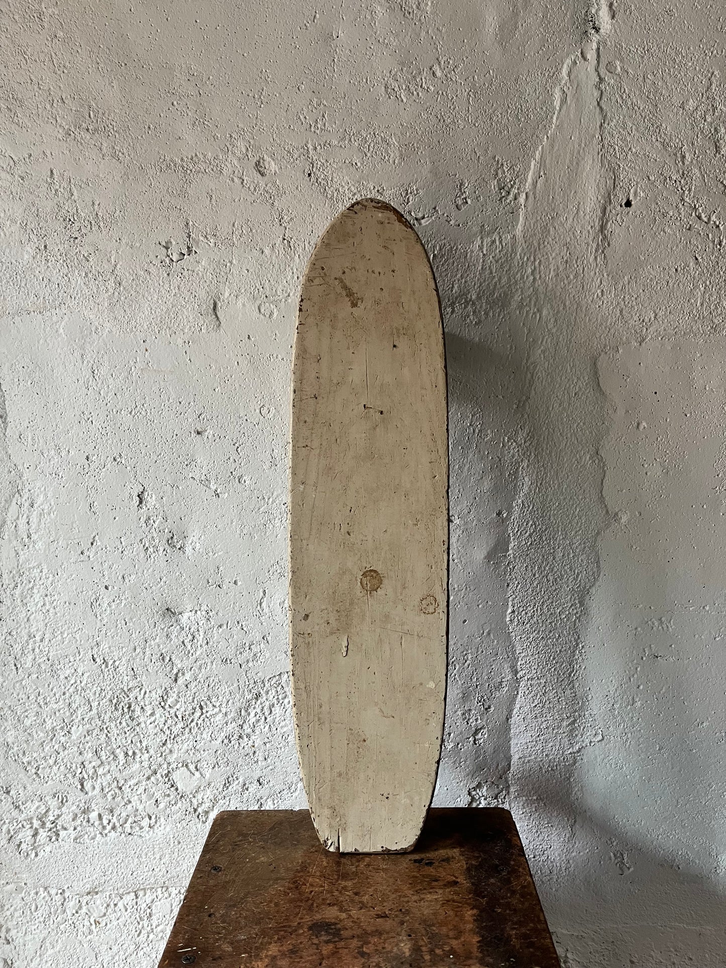 Homemade Skateboard Painted White, 1960s