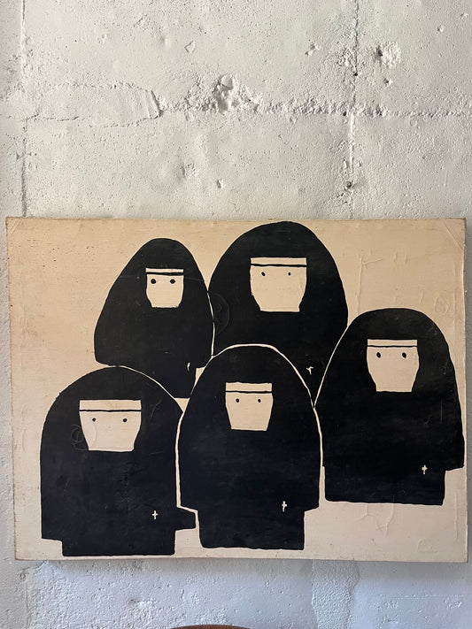 Minimalist Nun Painting, 1980s (NYC Delivery Only, No Shipping)