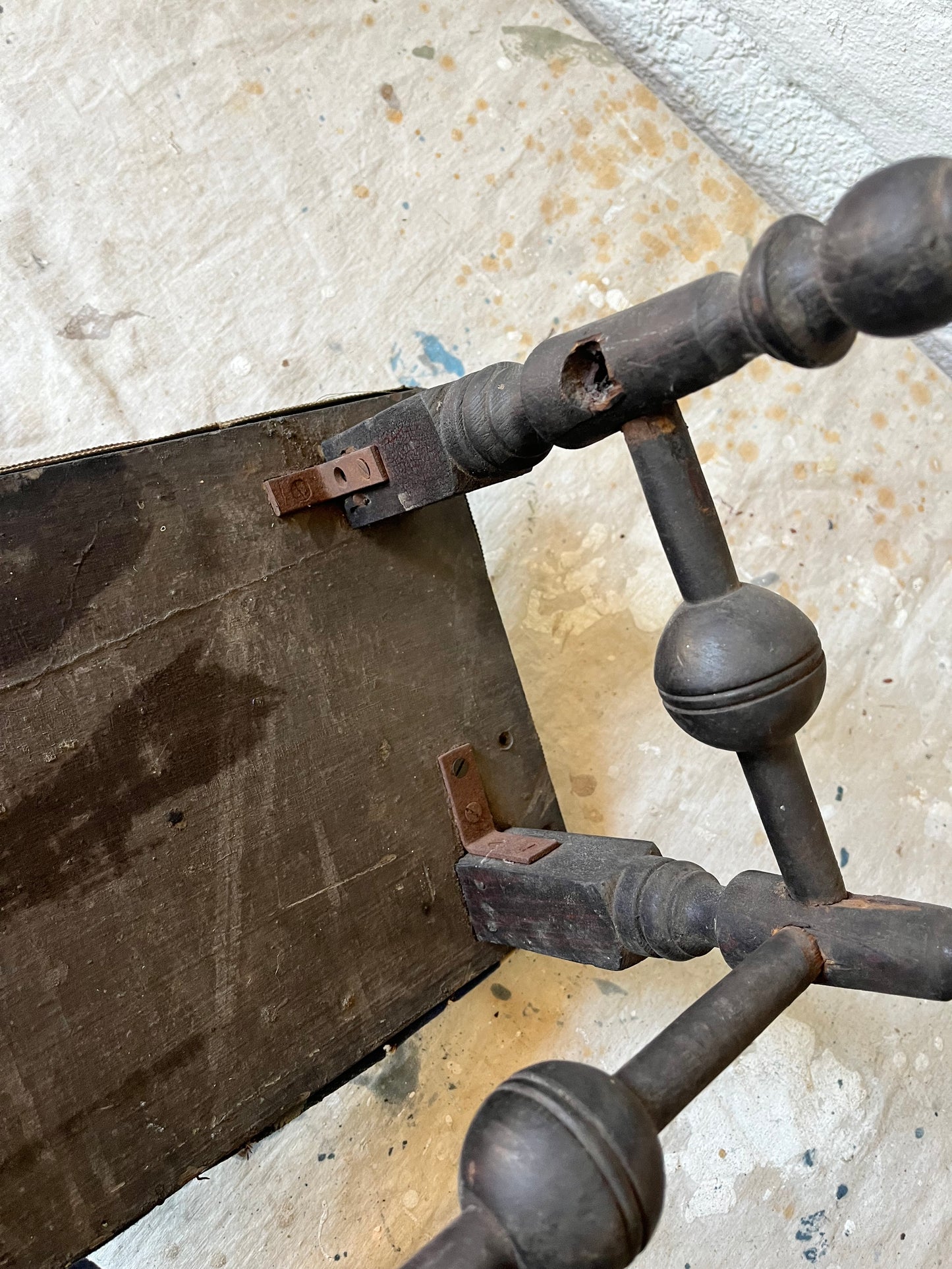 Victorian Stool With Camp Blanket Repair, 1930/40