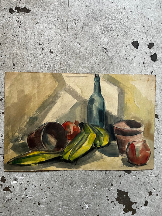 Fruit Still Life With Angular Bananas, 1950s