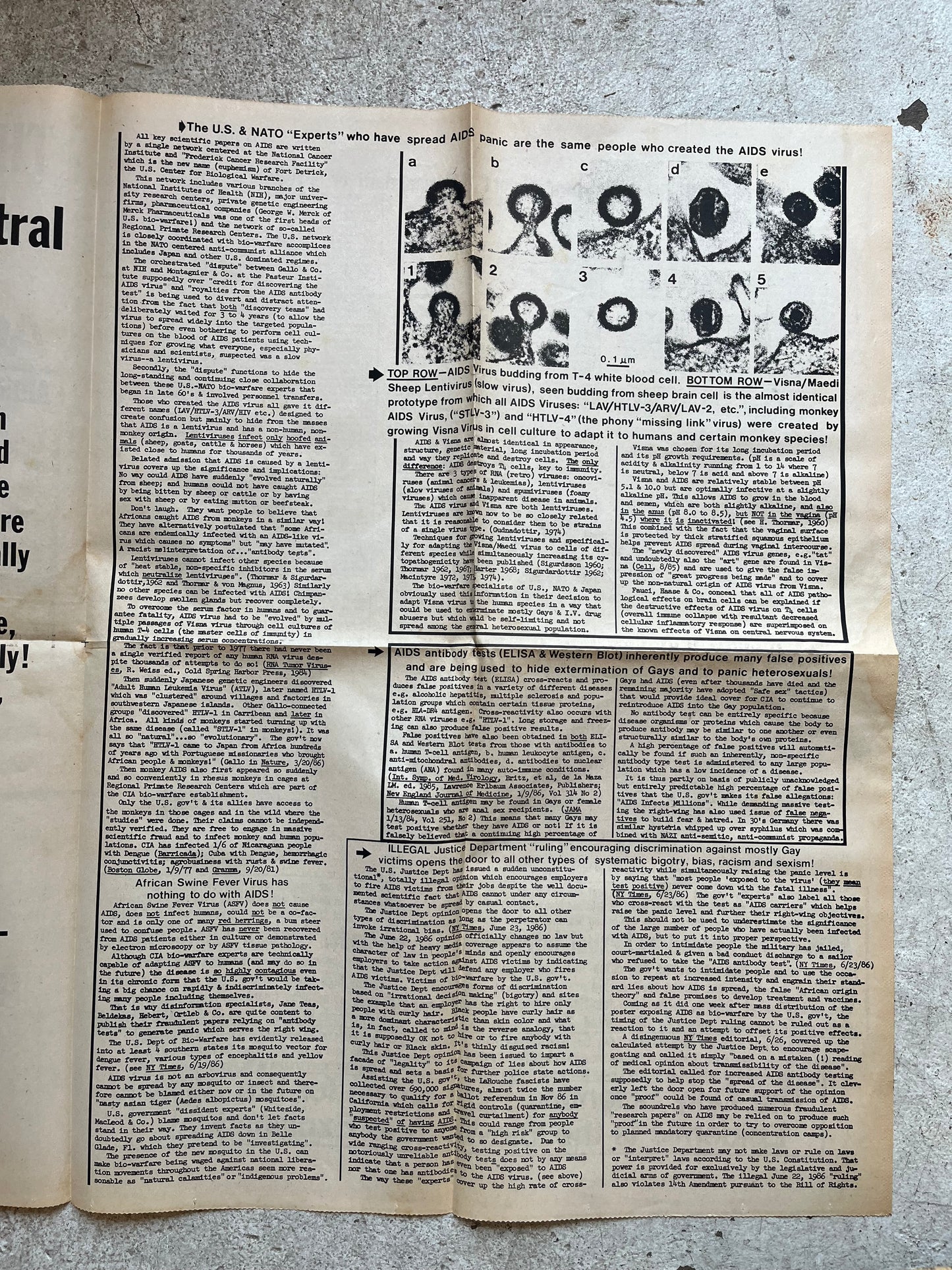 Anti-Government AIDS Paranoia Newspaper, 1986