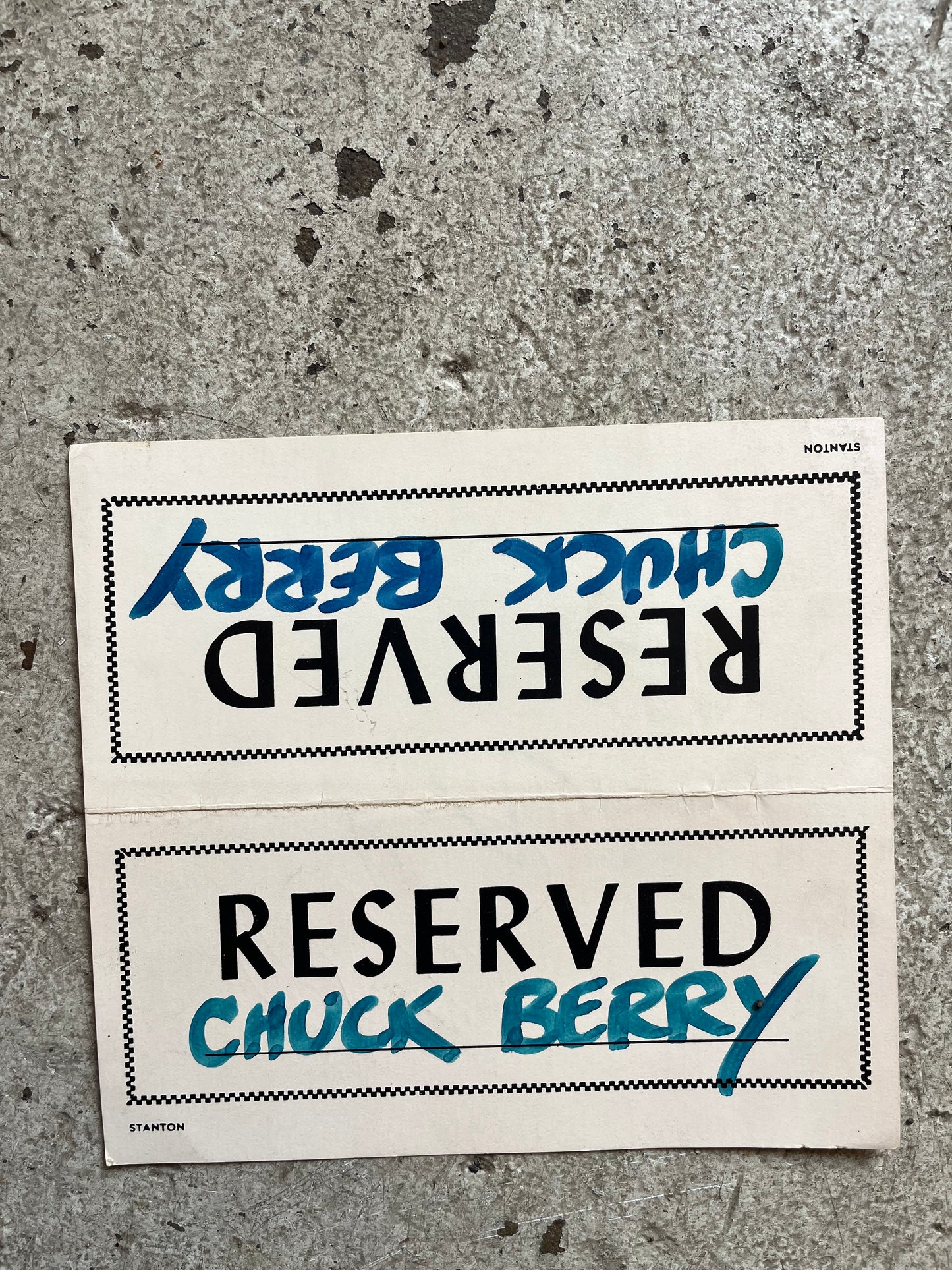 Chuck Berry Signed Seat Placement, 1980s