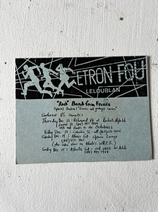 Etron Fou Le Loublon Handbill, 1982