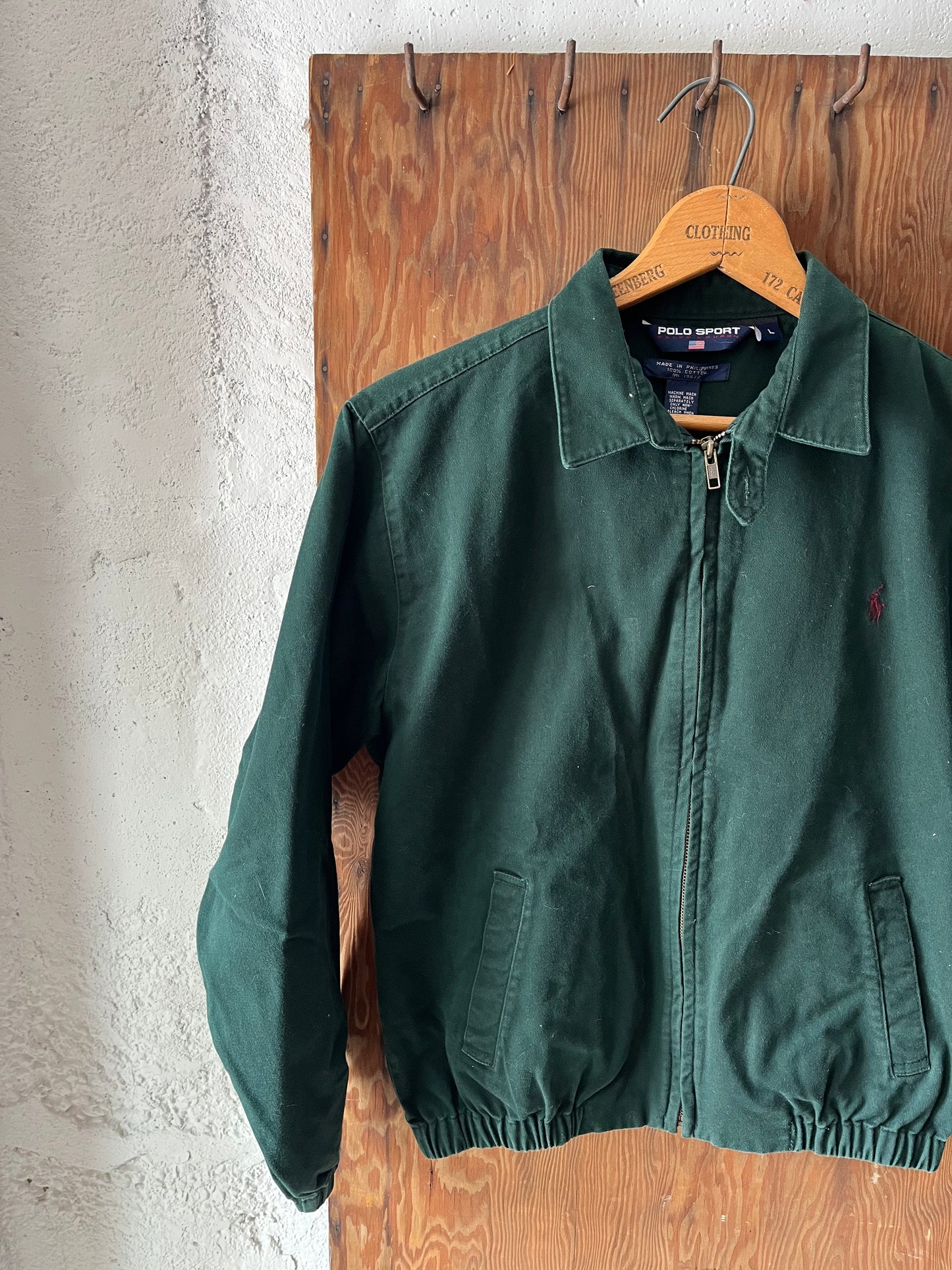 Polo Sport Hunter Green Harrington, Sz L, 1990s