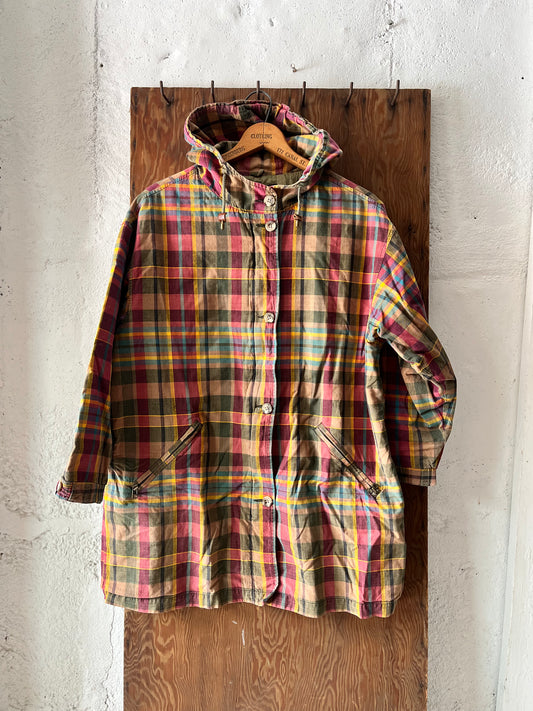 Eddie Bauer Madras Coat, Sz L, 1990s