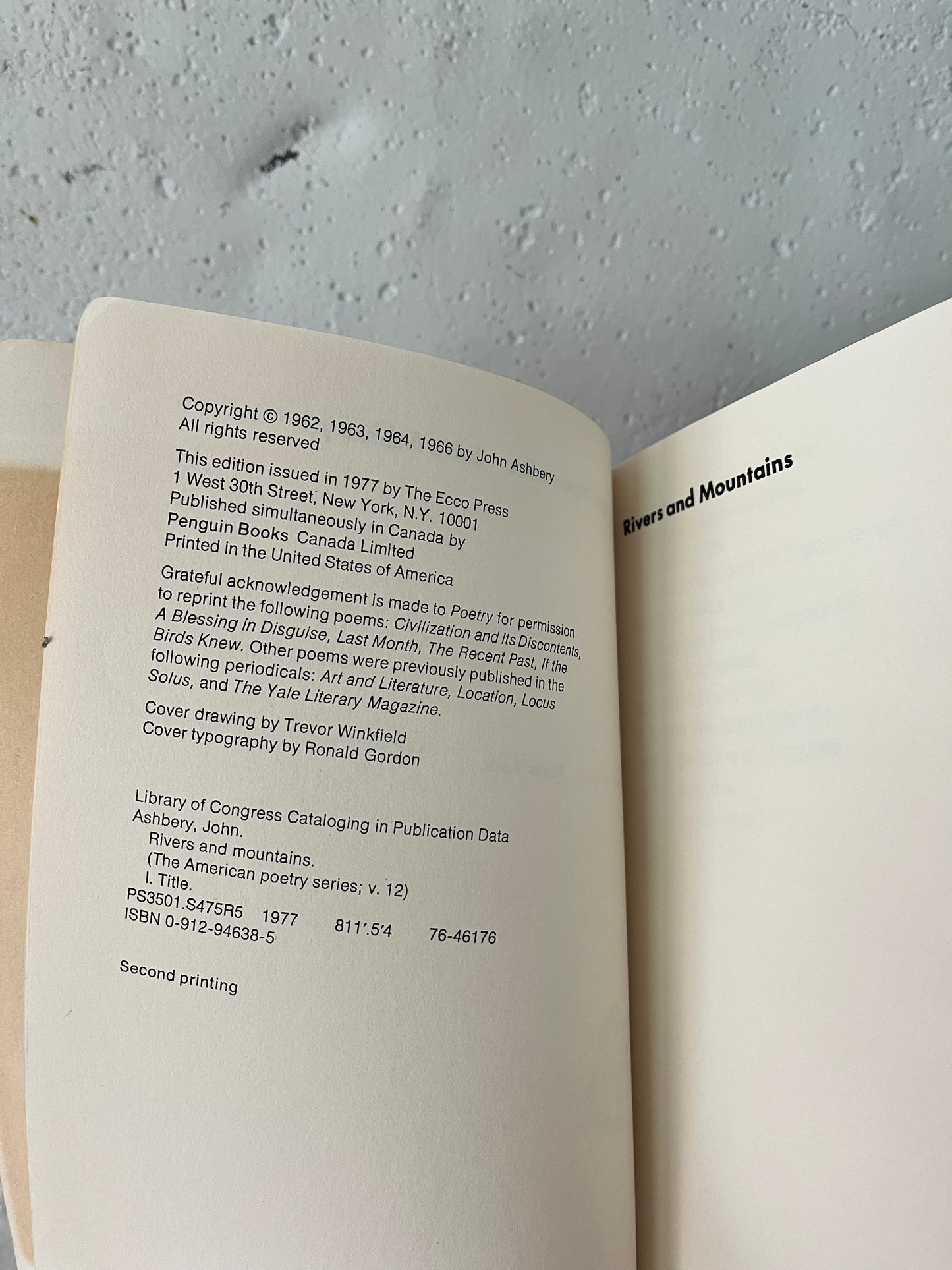 John Ashbery, Rivers and Mountains, 1976