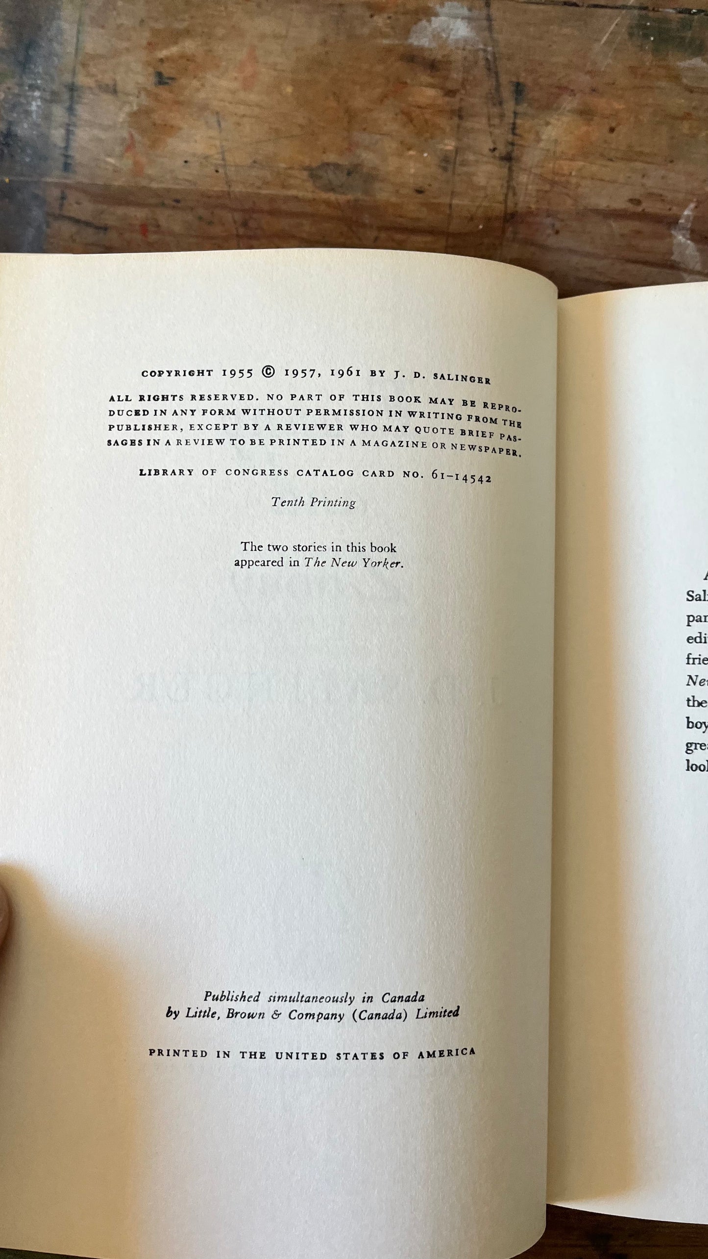 JD Salinger, Franny and Zooey, First Ed/10th Pr, 1961