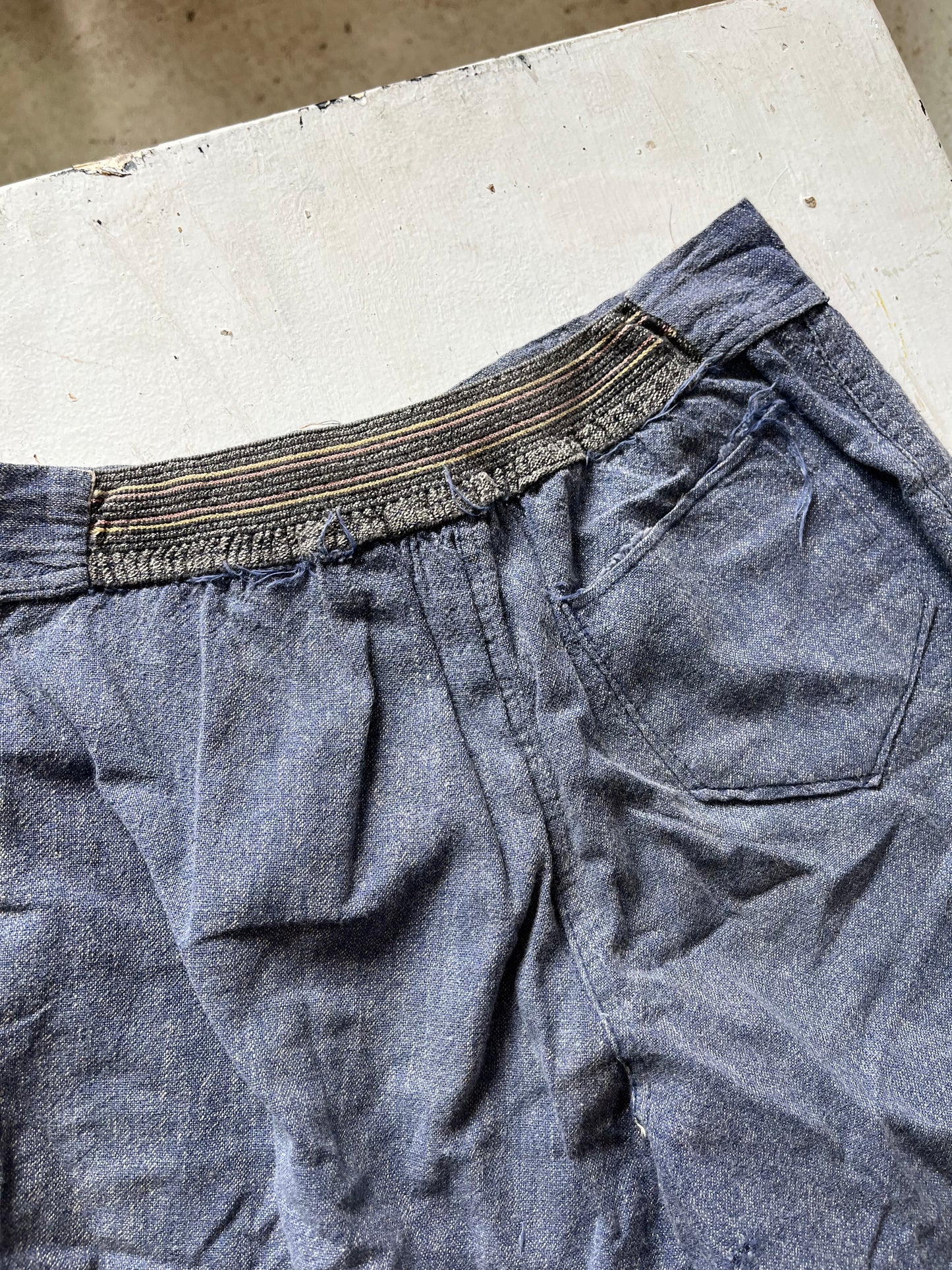 Blue Gym Shorts, 22" W, 1930s