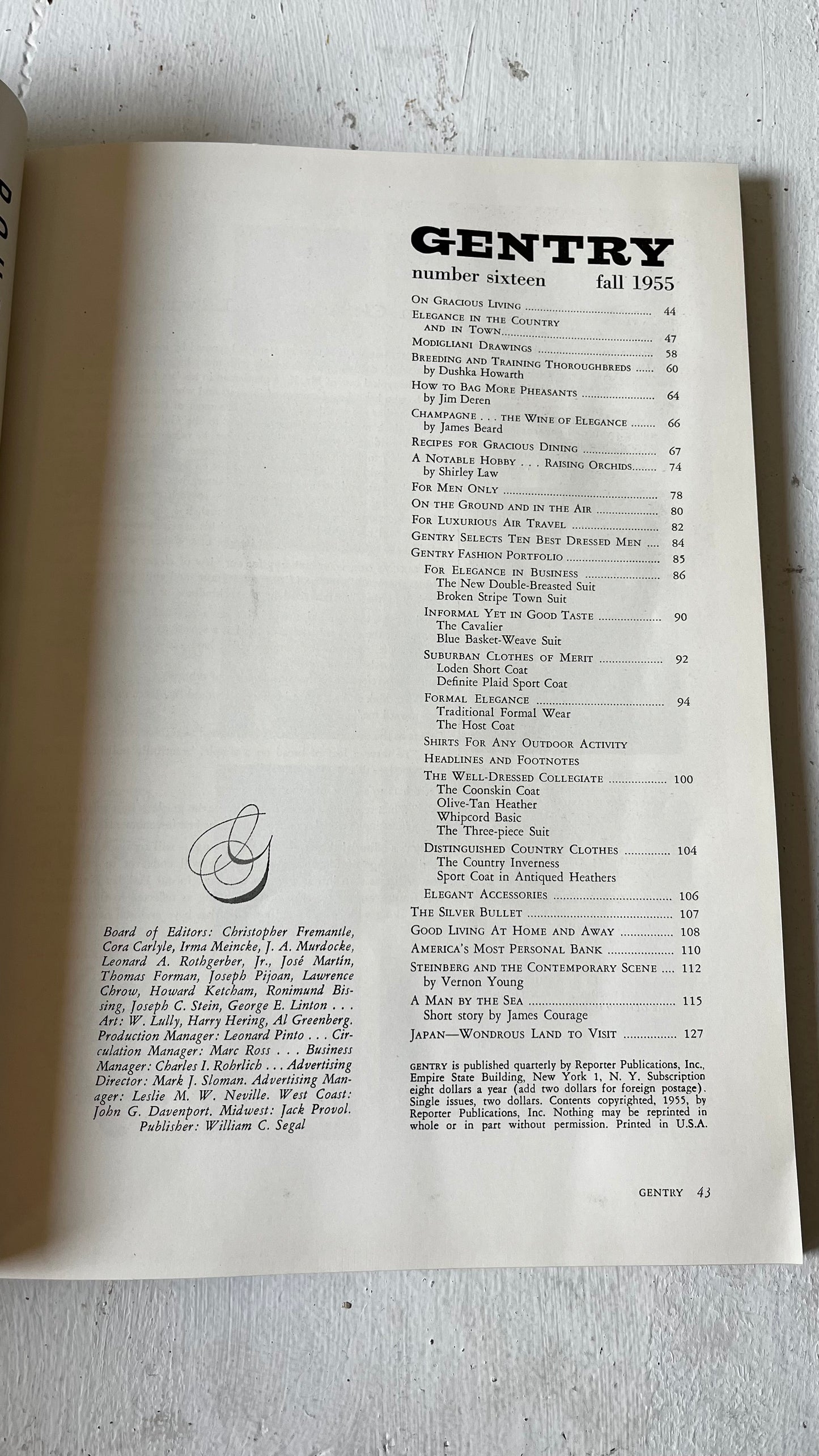 Gentry ‘Age of Elegance’ Issue, Fall 1955