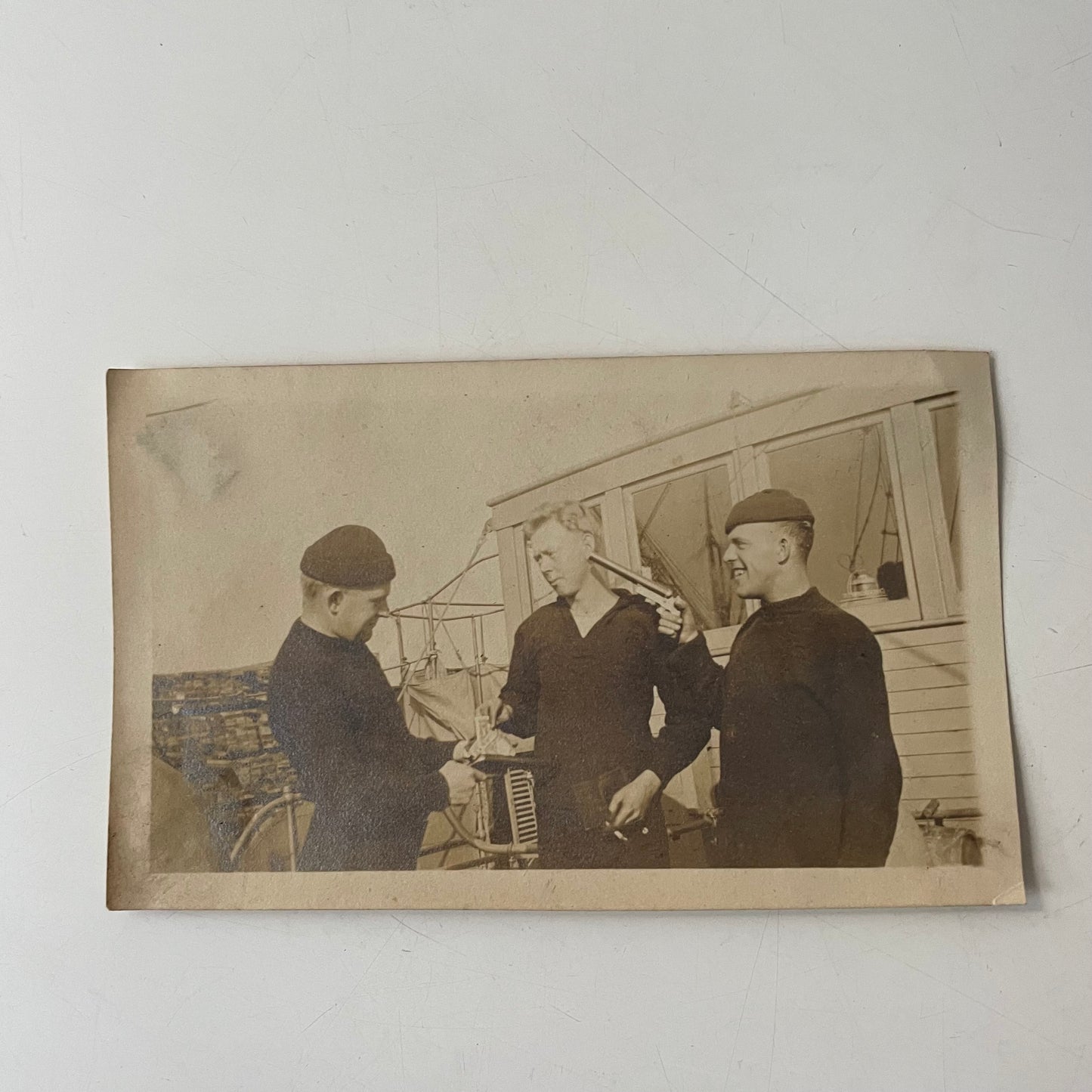 Sailors Pointing Guns, Snapshots, 1940s