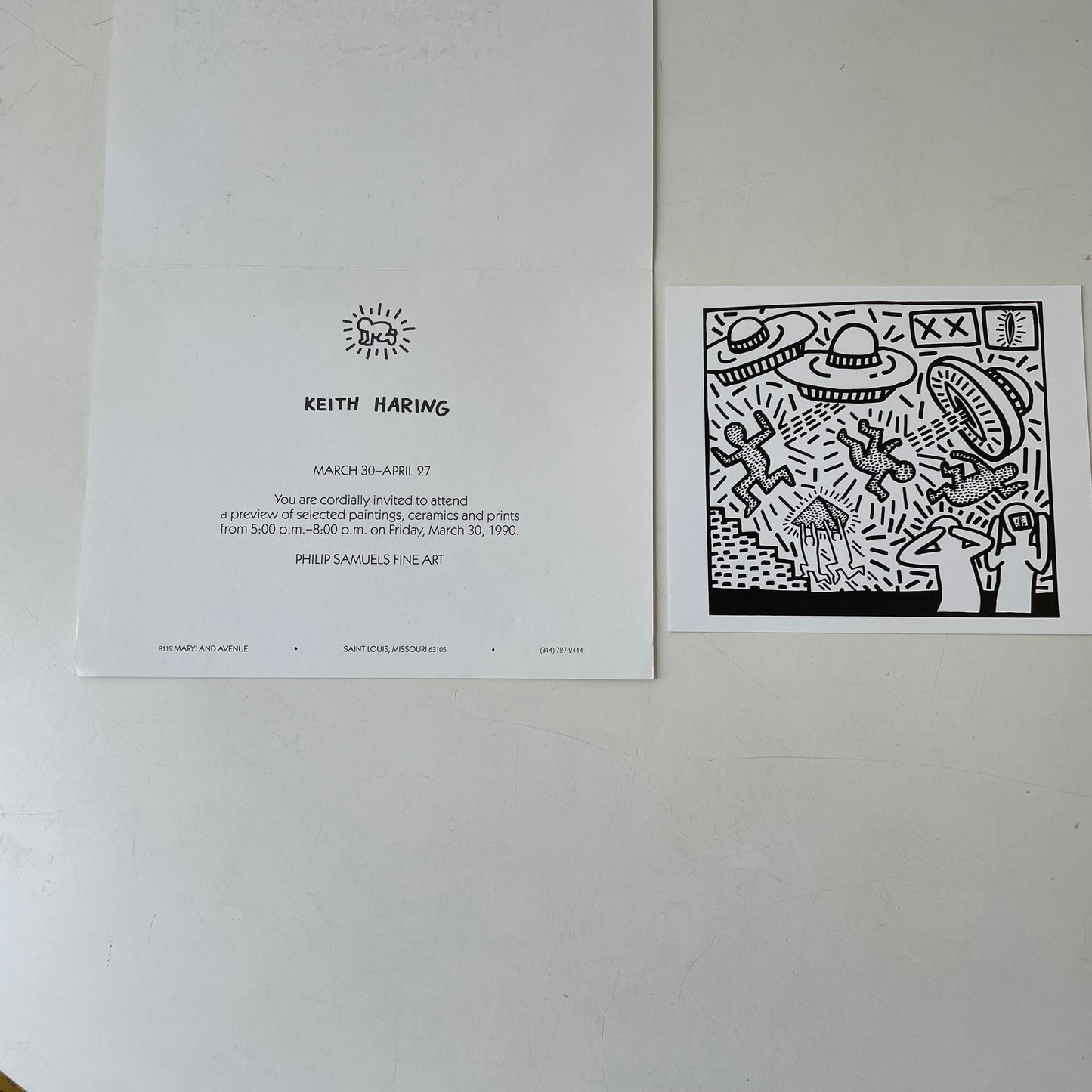 Keith Haring, Philip Samuels Invite, 1990