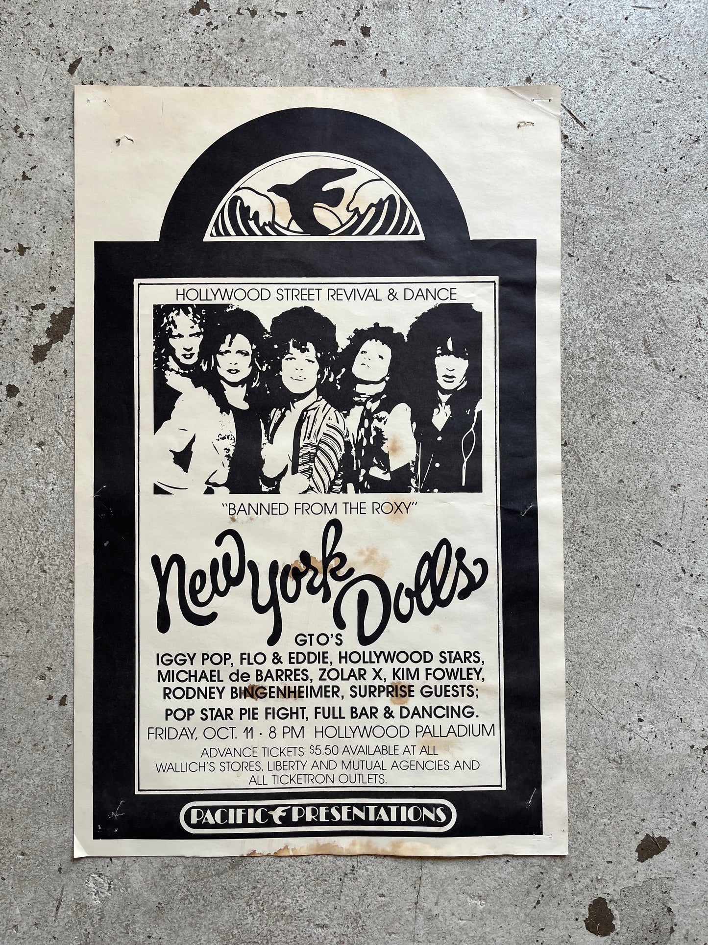 New York Dolls Flyer ft. GTOs, Iggy Pop 1974
