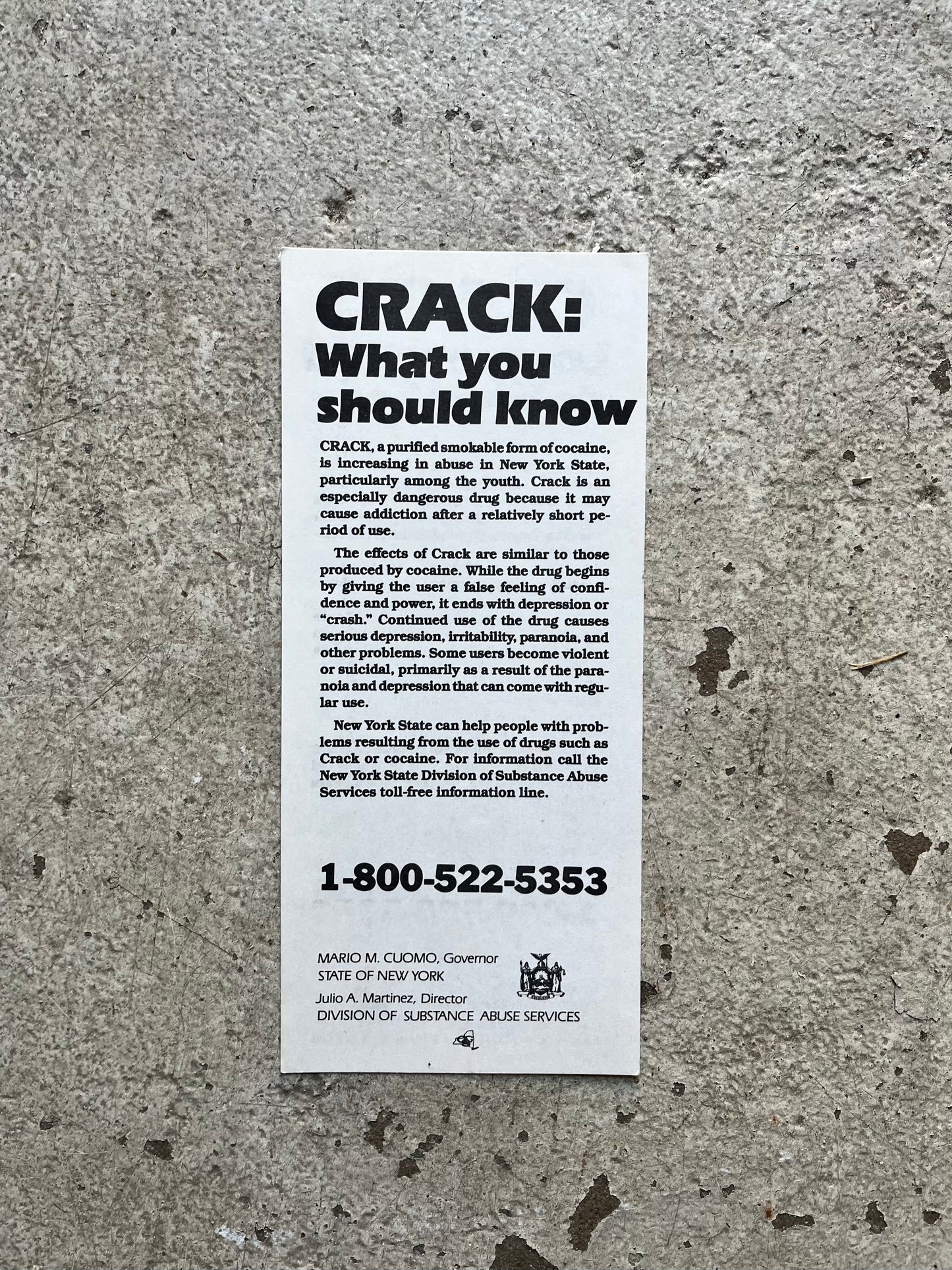 NYC Crack PSA, 1980s