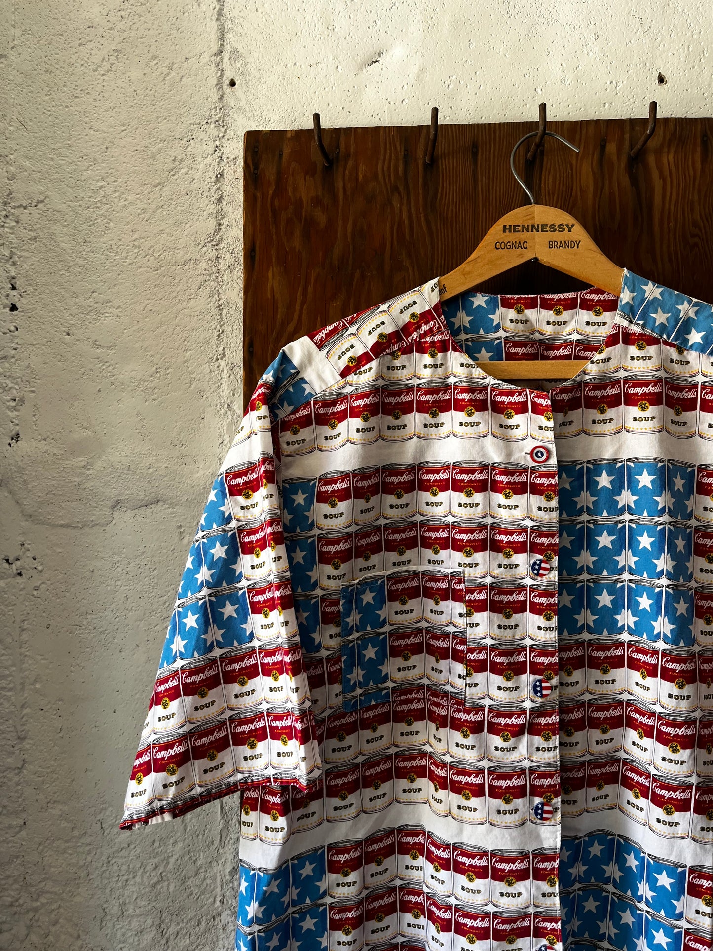 Homemade Campbell Soup Shirt, Sz L, 1970s