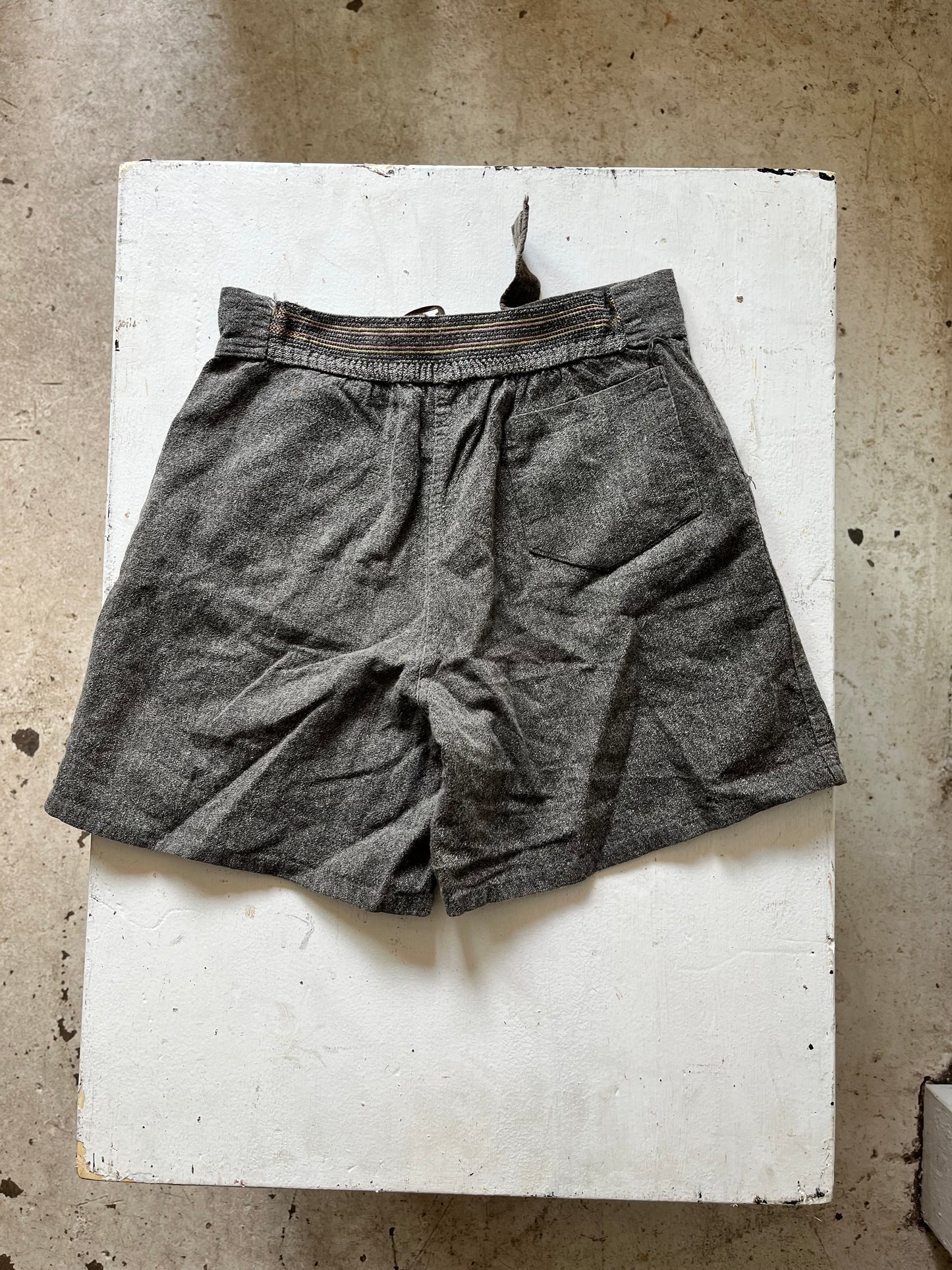 Salt and Pepper Gym Shorts (2), 22"W , 1930s