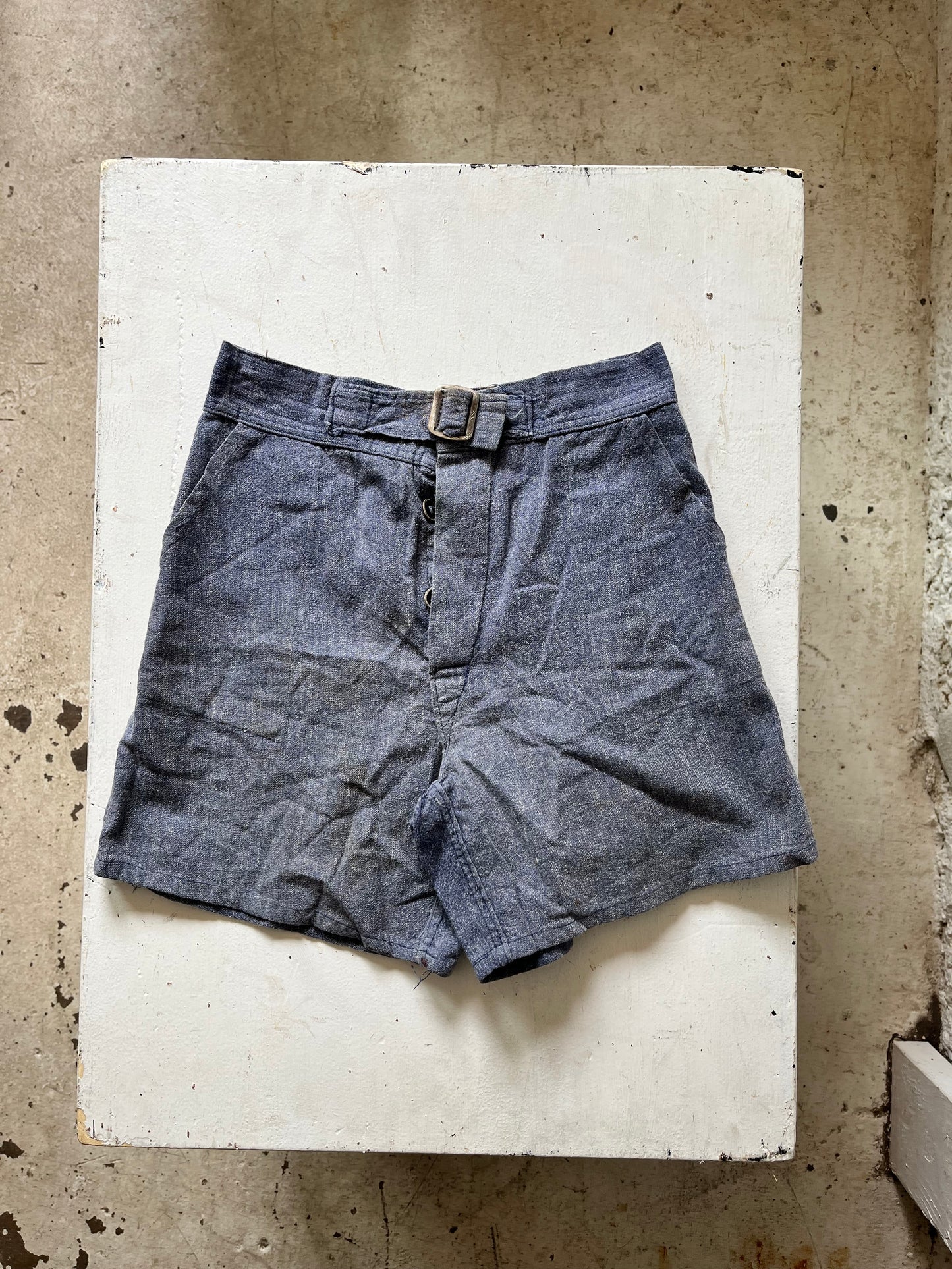 Blue Gym Shorts, 22" W, 1930s