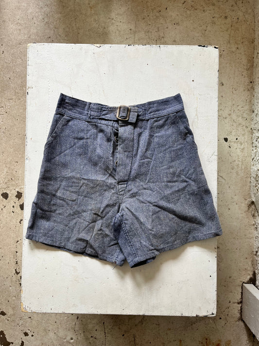 Blue Gym Shorts, 22" W, 1930s