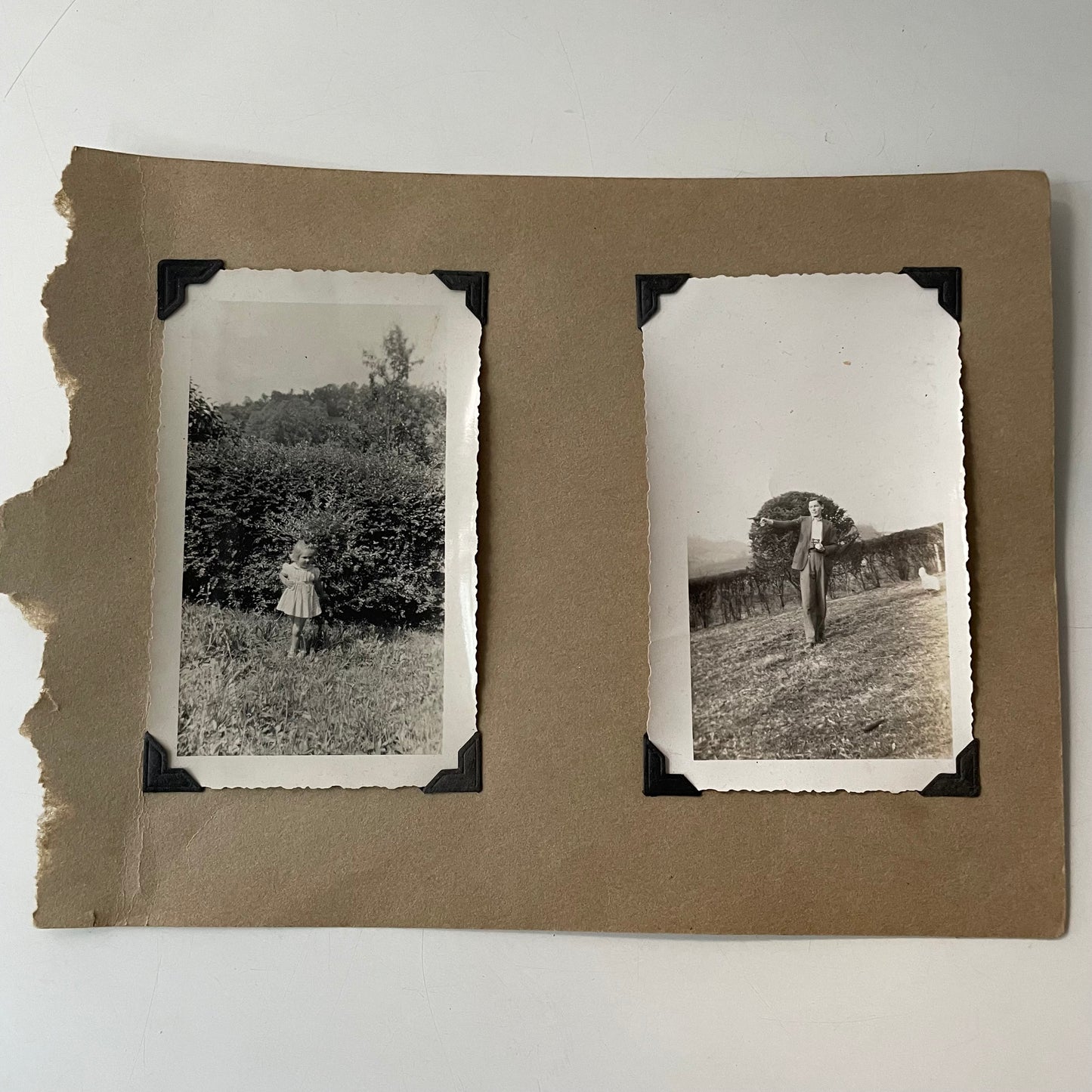 Child and Man With Gun, Snapshot, 1930s