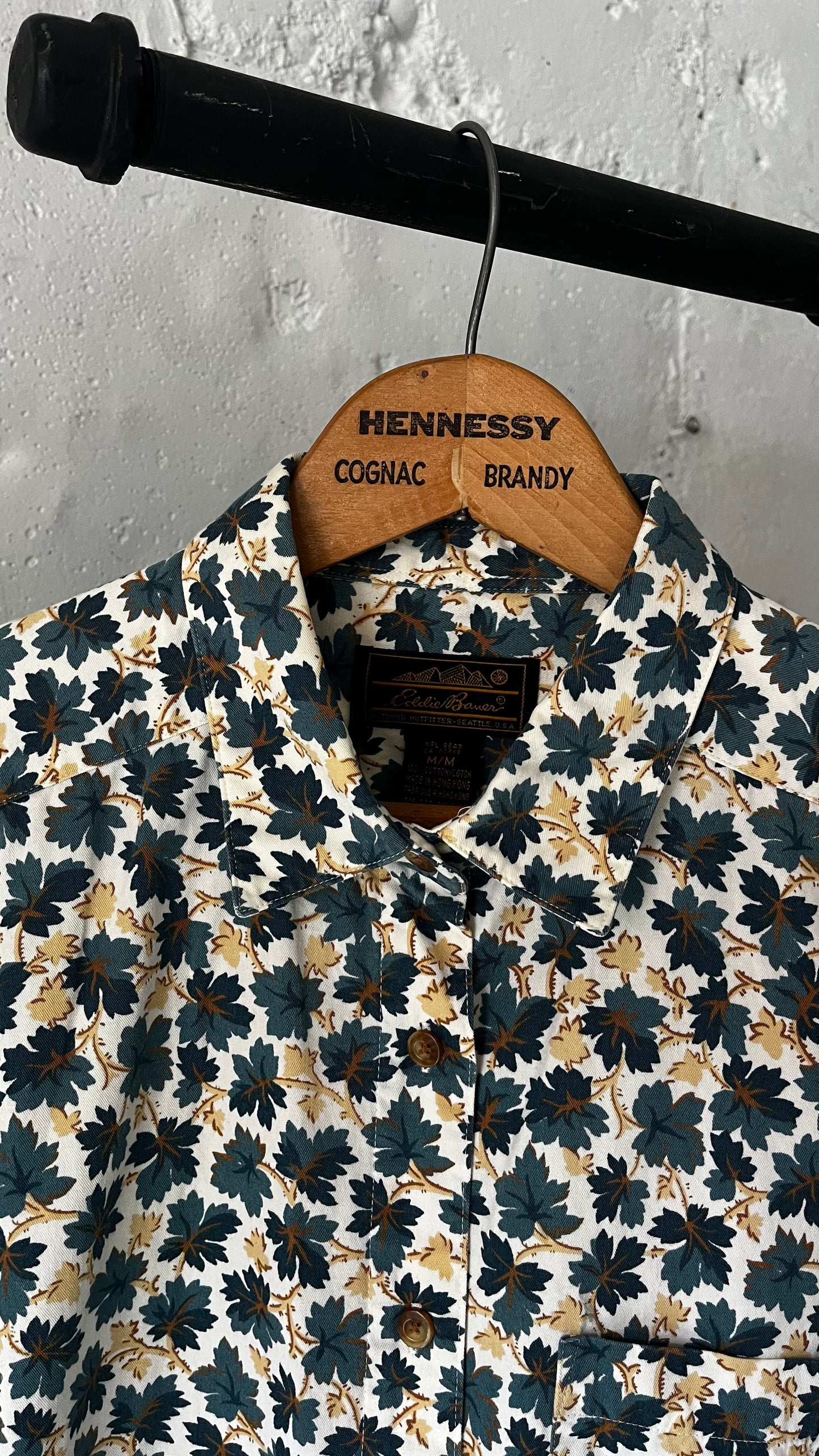 Eddie Bauer Leaf Print, Sz M/L, 1990s