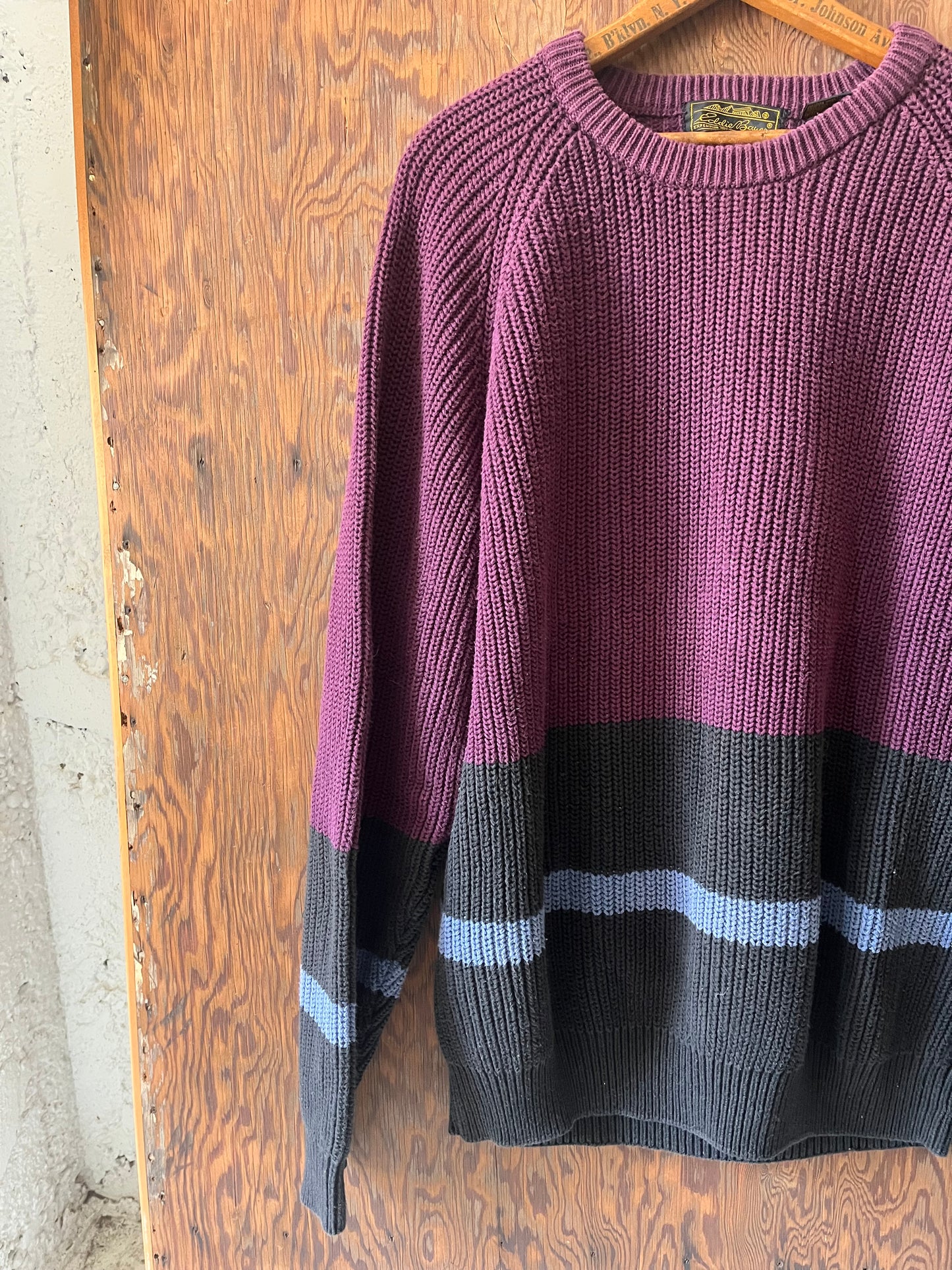 Eddie Bauer Tricolor Knit, Size L, 1990s