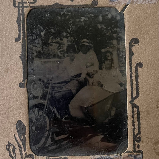 Motorcycle with Sidecar, Tintype, 1890s