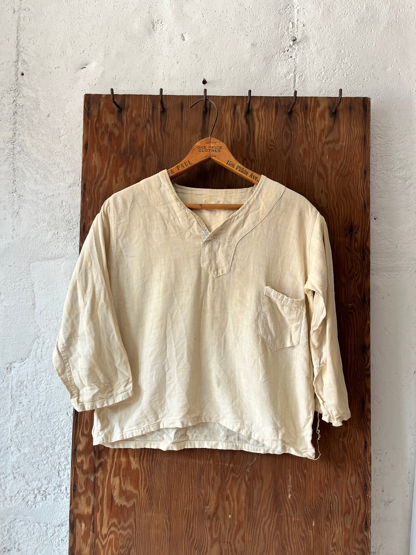 Feedsack Shirt, Sz Sm, 1930s