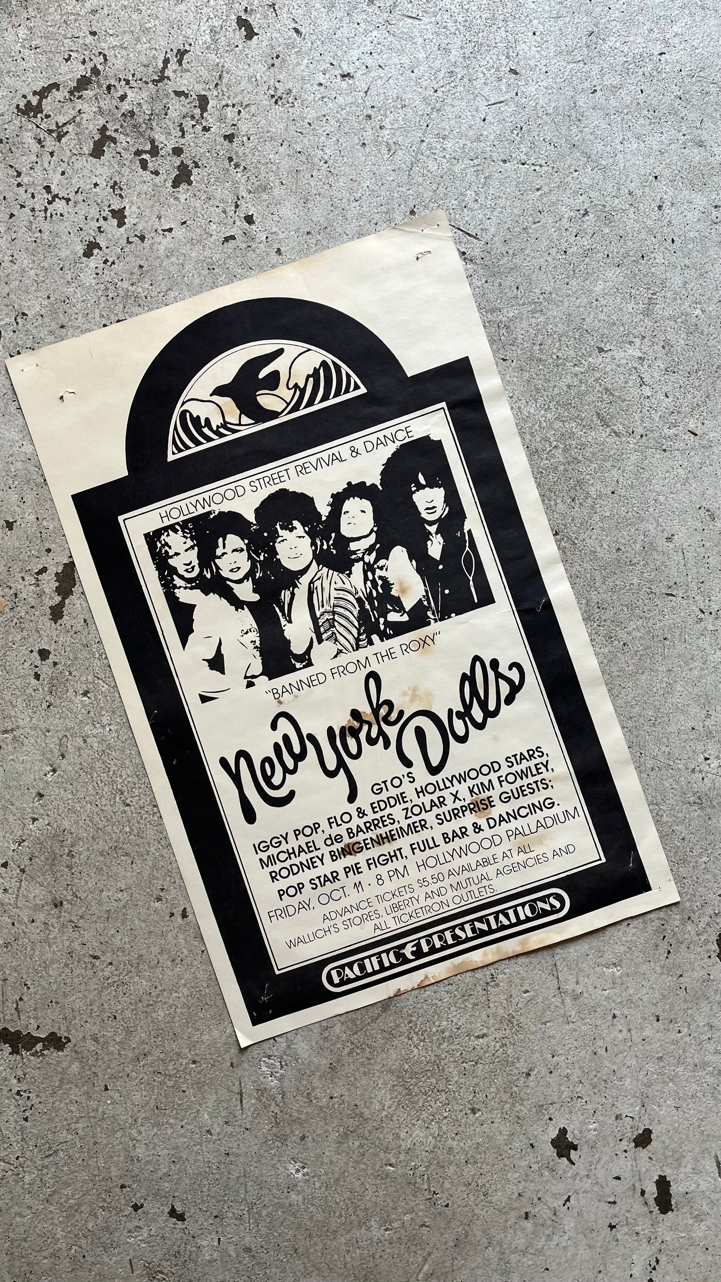 New York Dolls Flyer ft. GTOs, Iggy Pop 1974