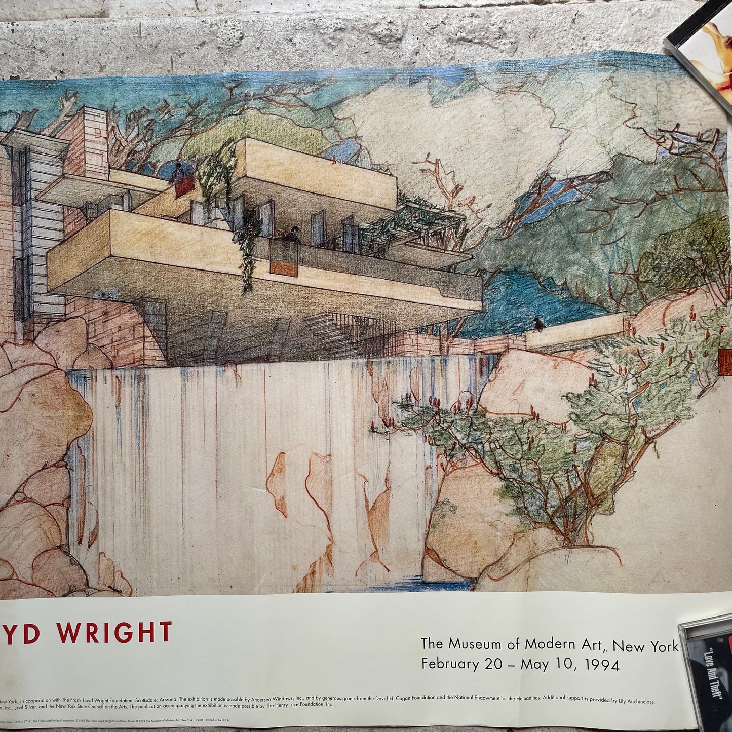 Frank Lloyd Wright Fallingwater MoMA Poster, 1994