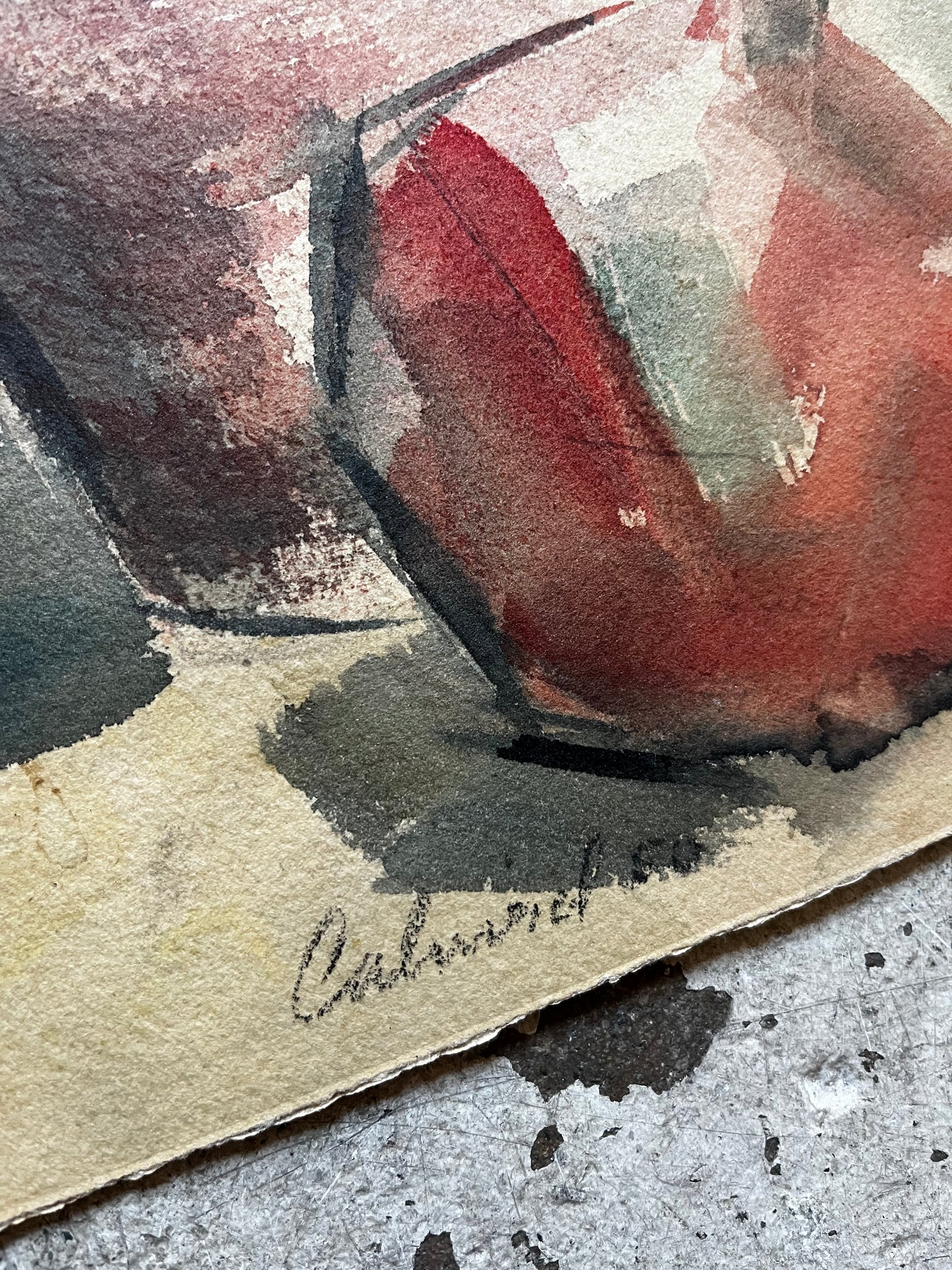 Fruit Still Life With Angular Bananas, 1950s