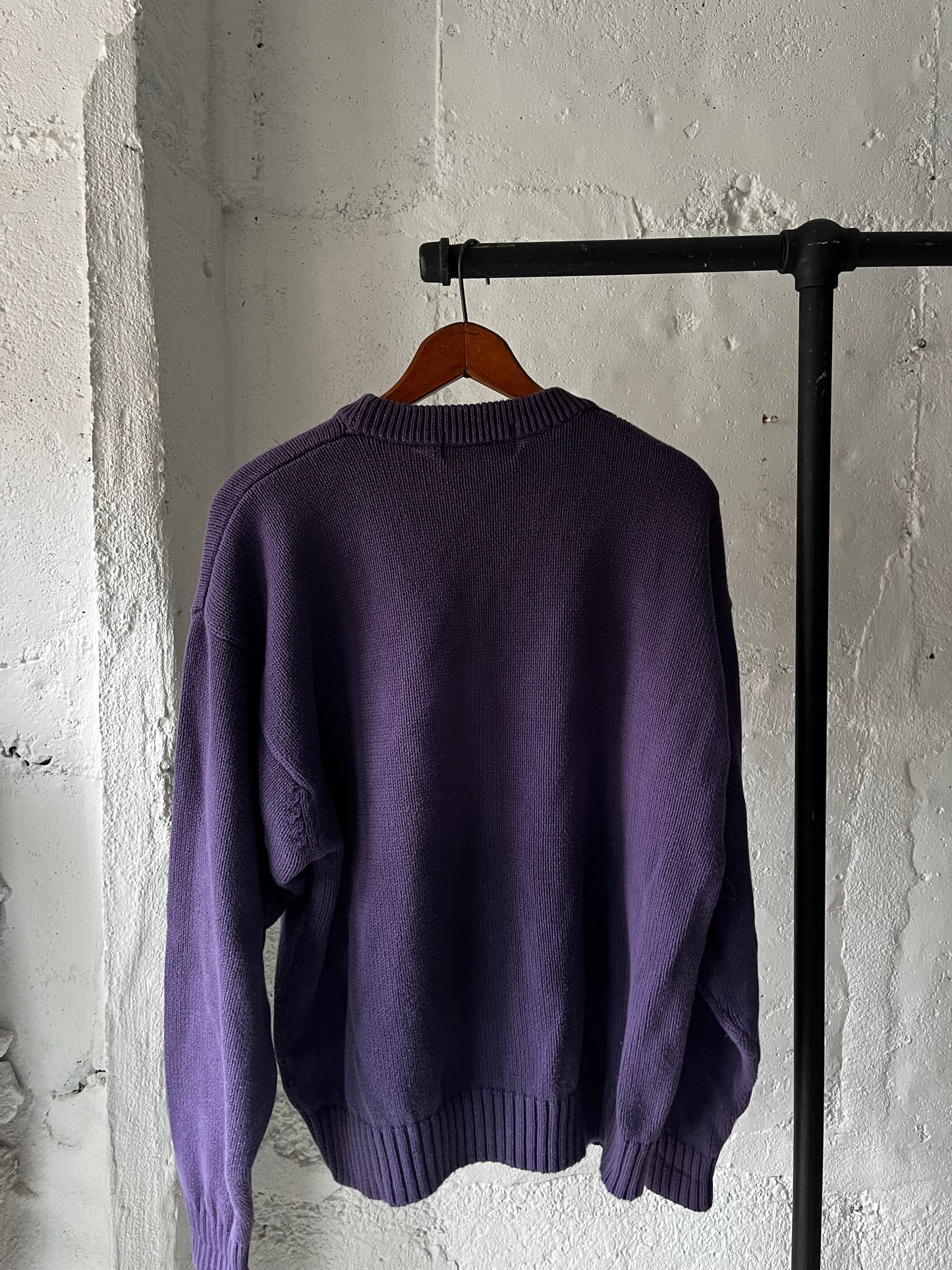 Eddie Bauer Purple Knit, Sz L, 1990s